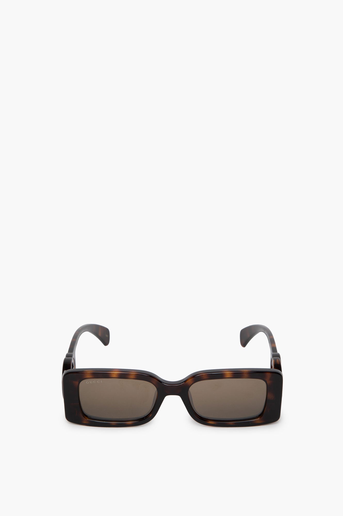Gucci Brown Tortoise Rectangle Logo Sunglasses