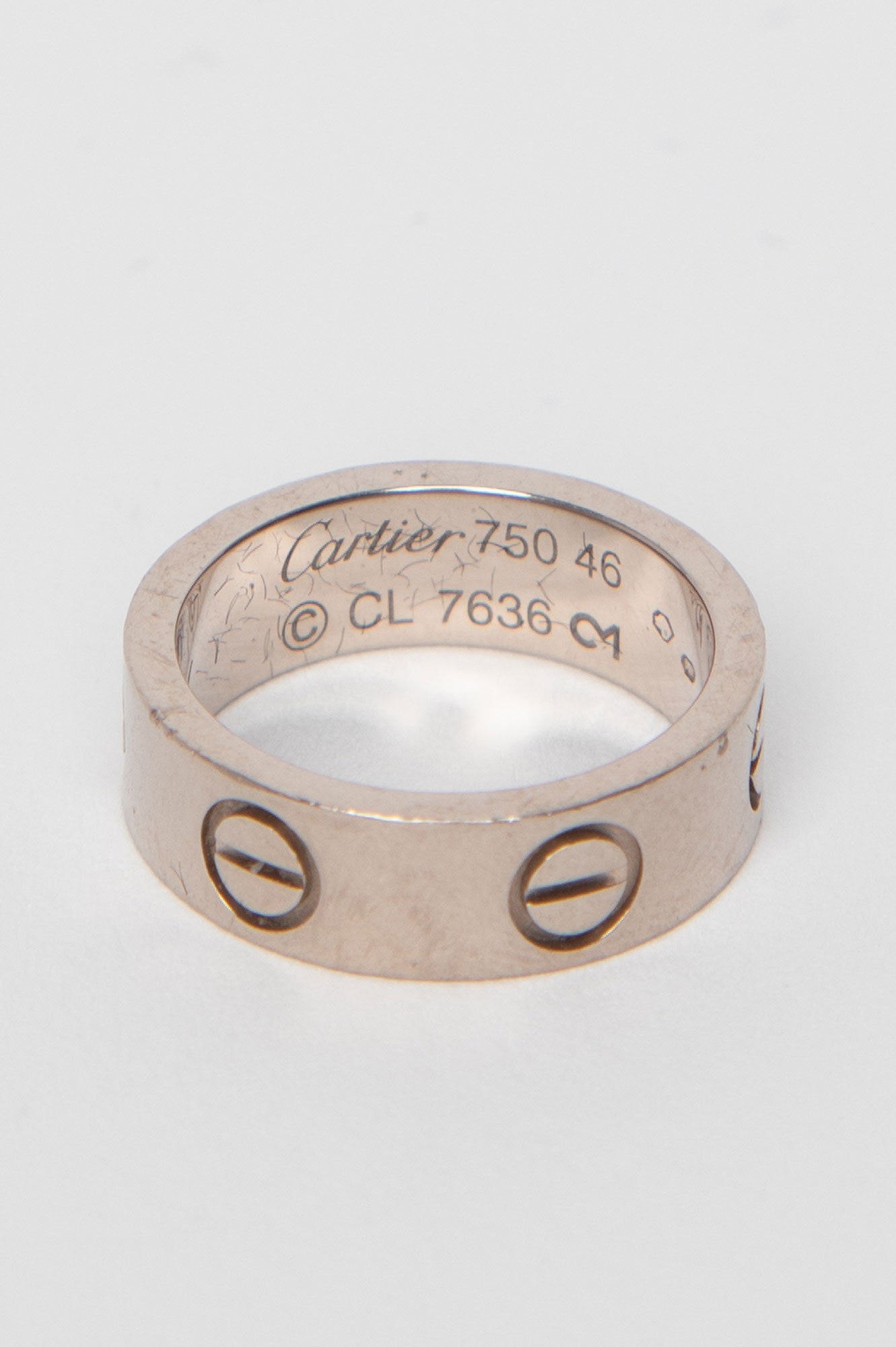 Cartier 18K White Gold Love Ring Size 3.75