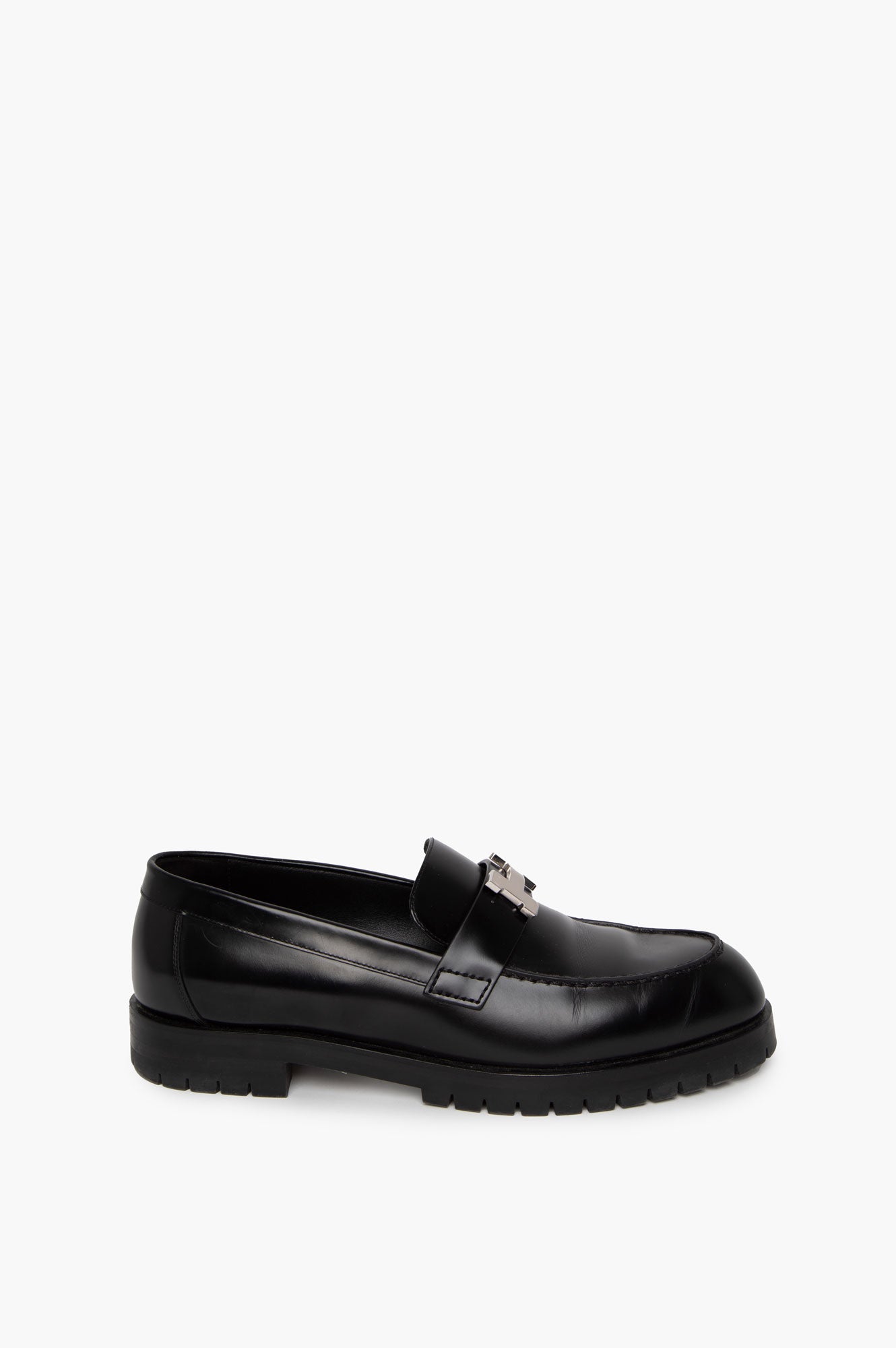 Hermes Black Faubourg Loafer Size 38