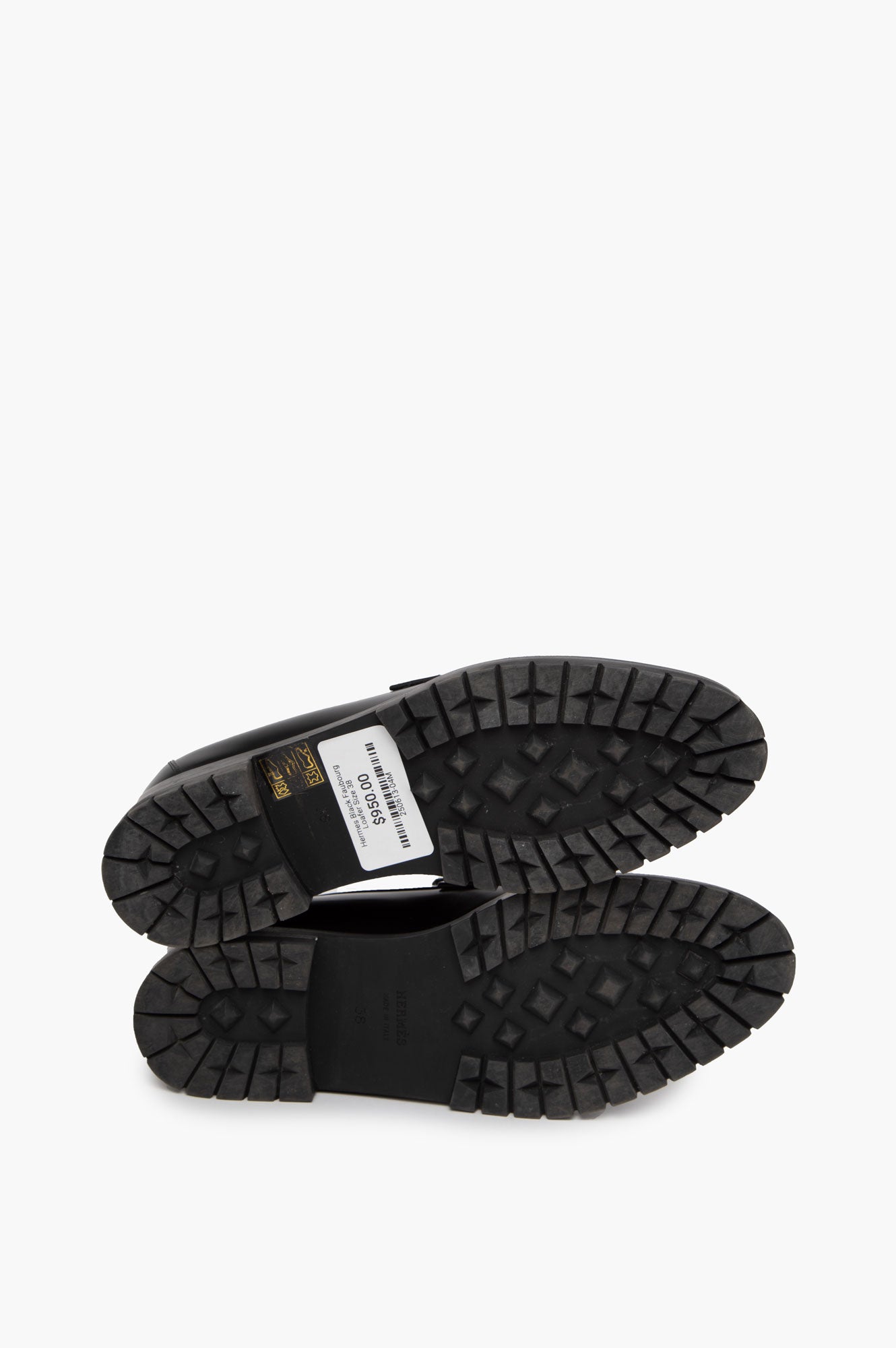 Hermes Black Faubourg Loafer Size 38