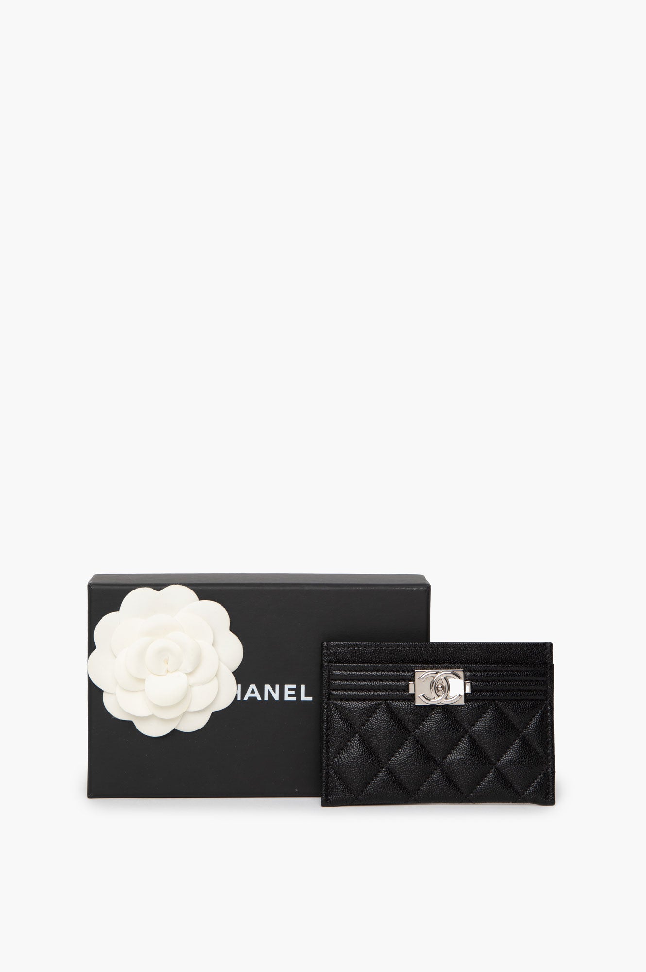 Chanel Black SHW Caviar Boy Cardholder