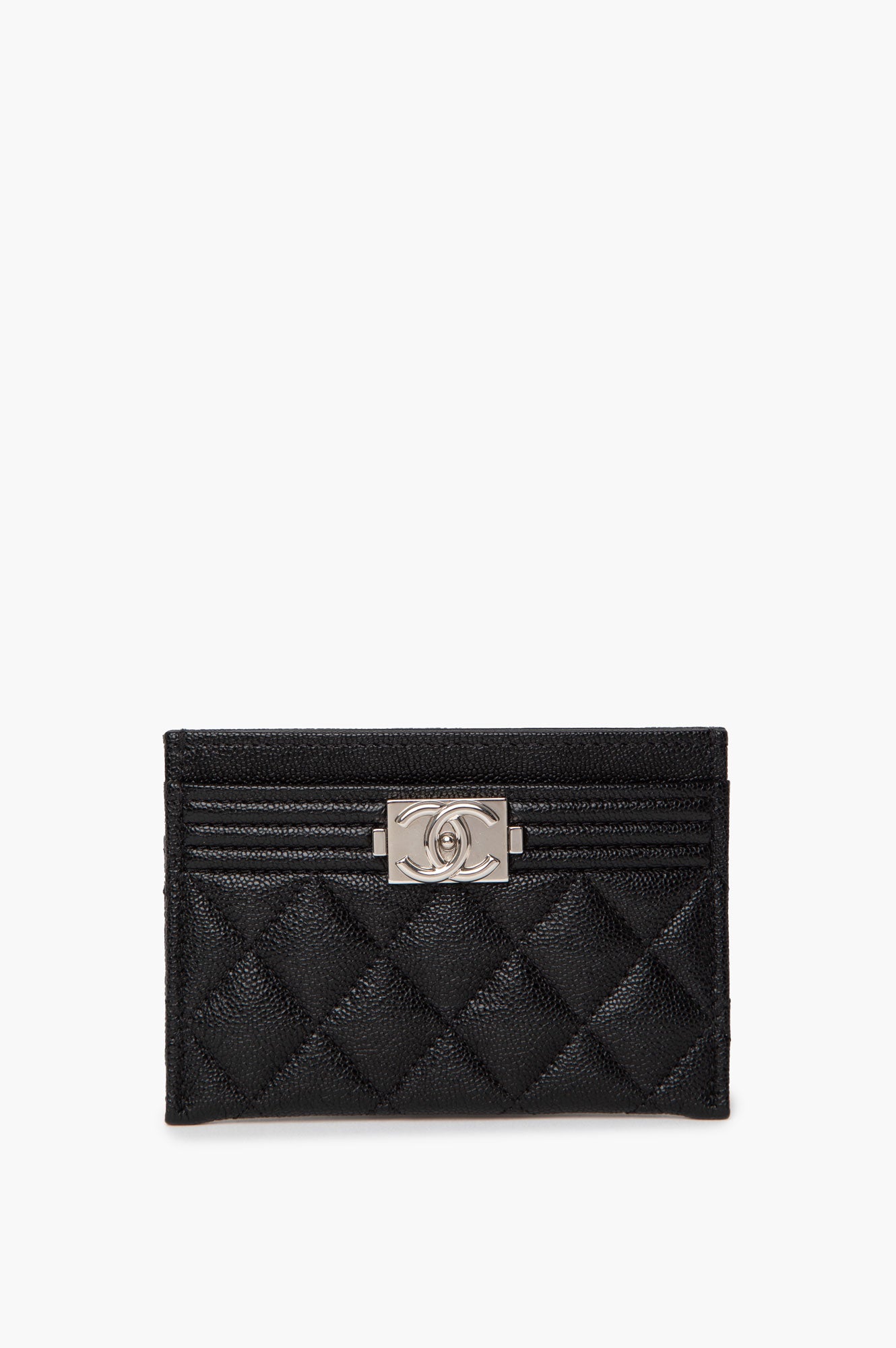 Chanel Black SHW Caviar Boy Cardholder