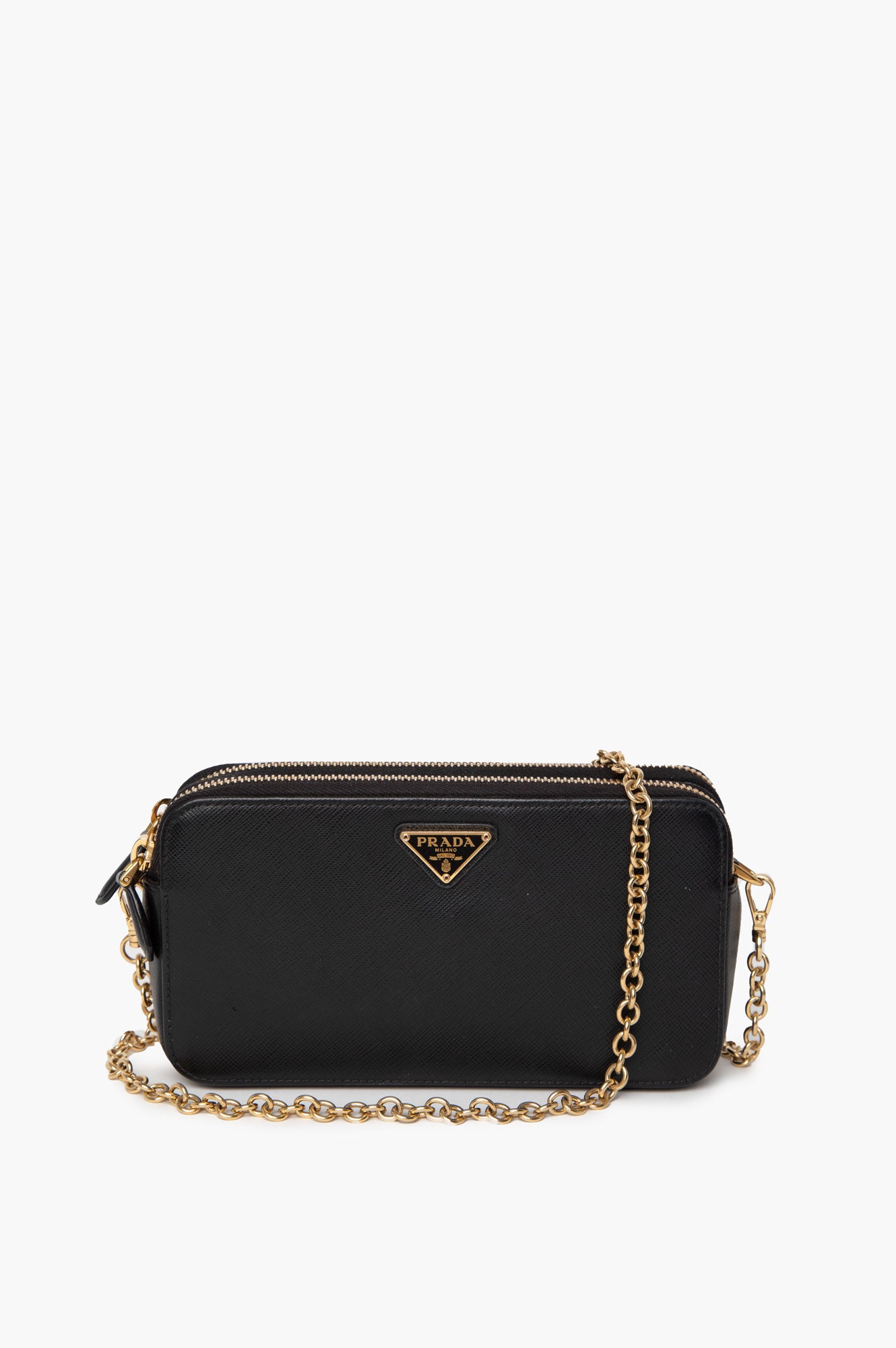 Prada Black Saffiano Mini Bandoliera Bag