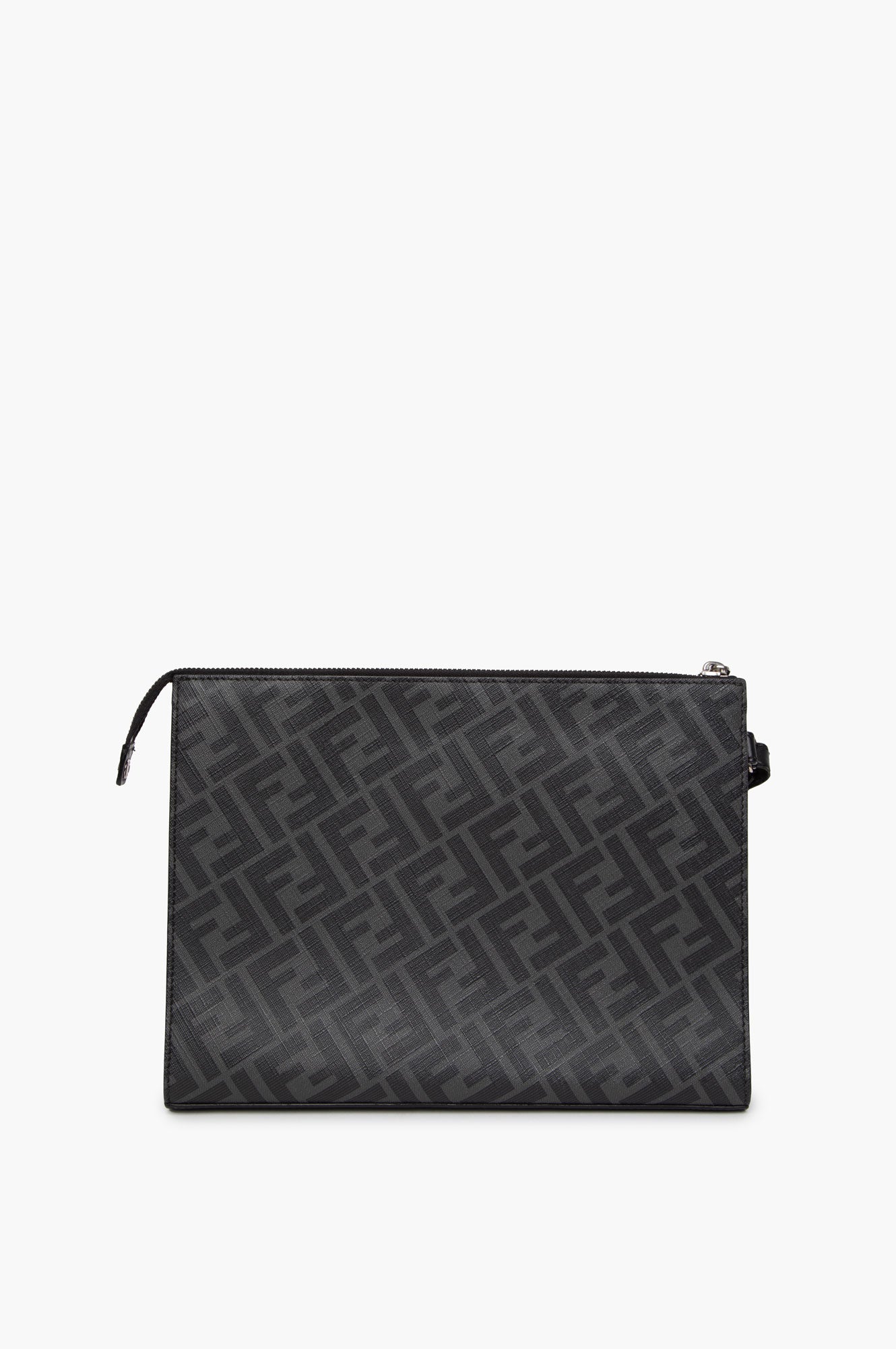 Fendi Black Zip Diagonal Clutch