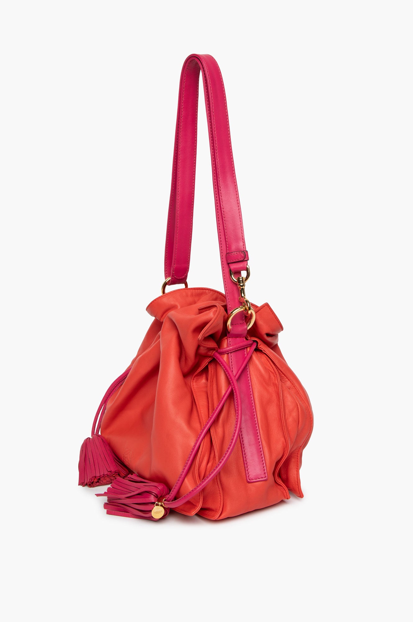 Loewe Coral/Magenta Nappa Leather Flamenco 30 Tassel Bag