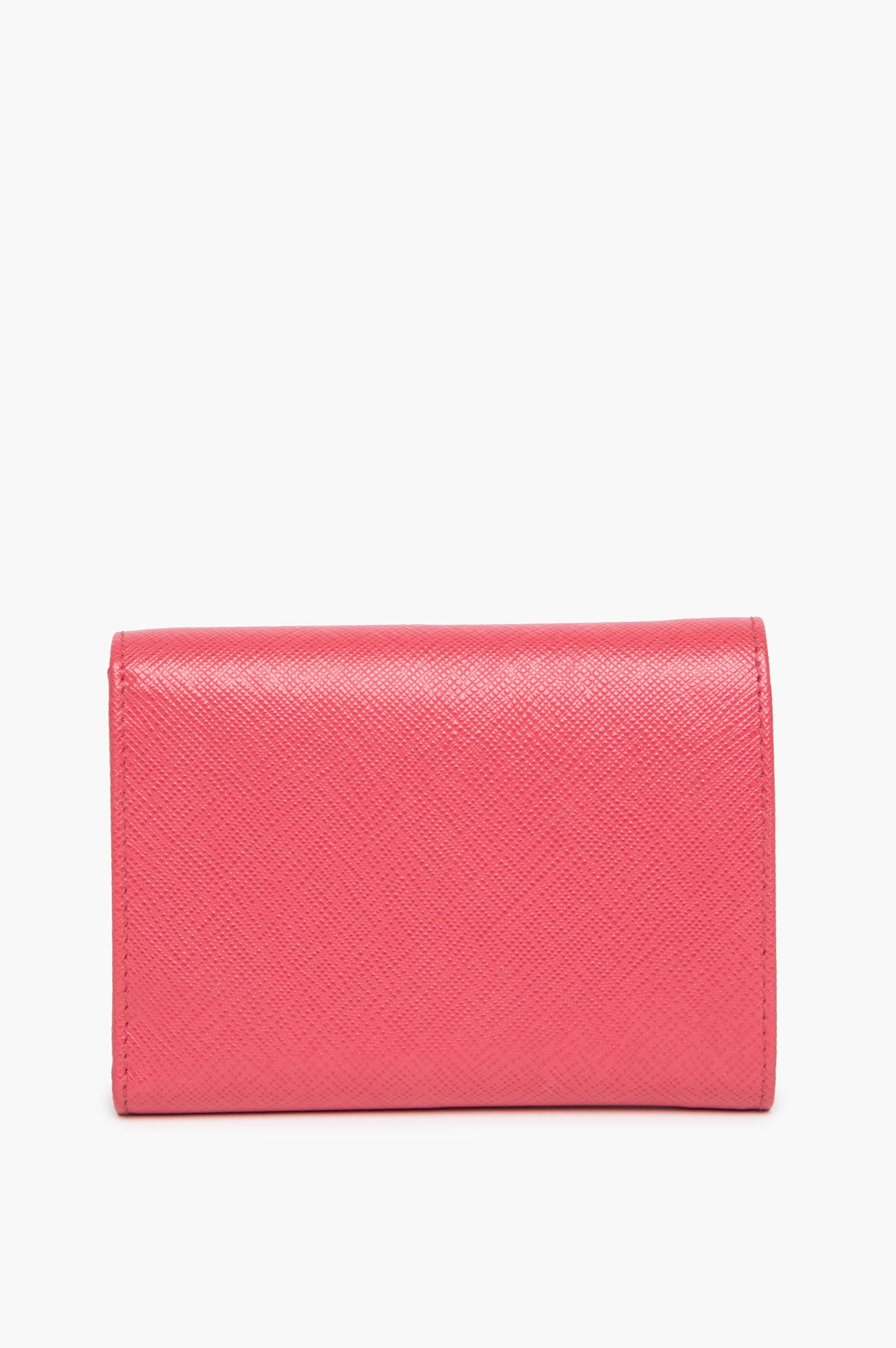 Prada Pink Saffiano Leather Bar Flap French Wallet