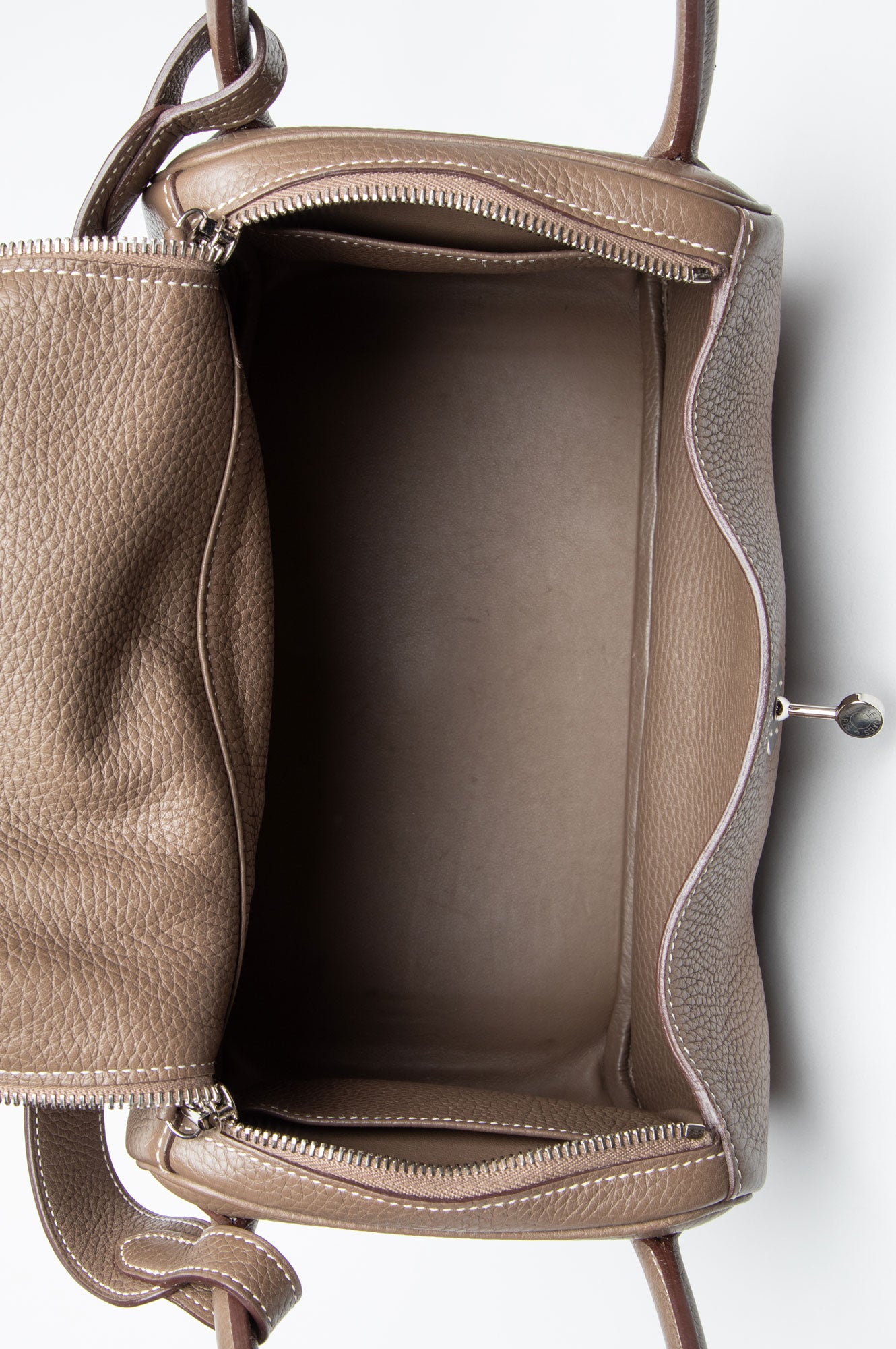 Hermès Etaupe Taurillon Clemence Lindy 30