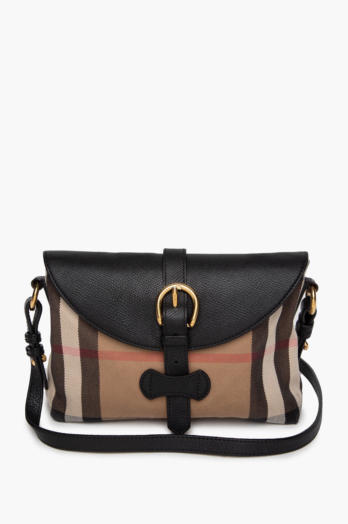 Burberry Horseshoe House Check Small Crossbody Bag