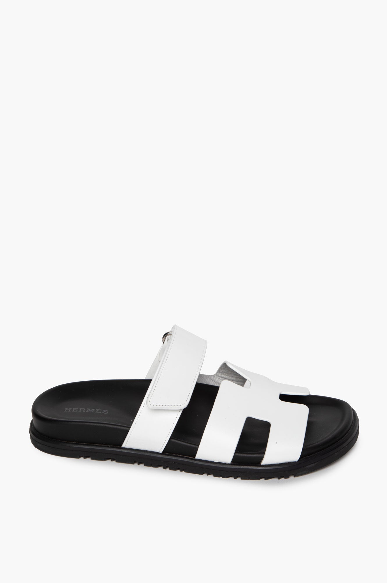 Hermes White Chypre Sandals 37