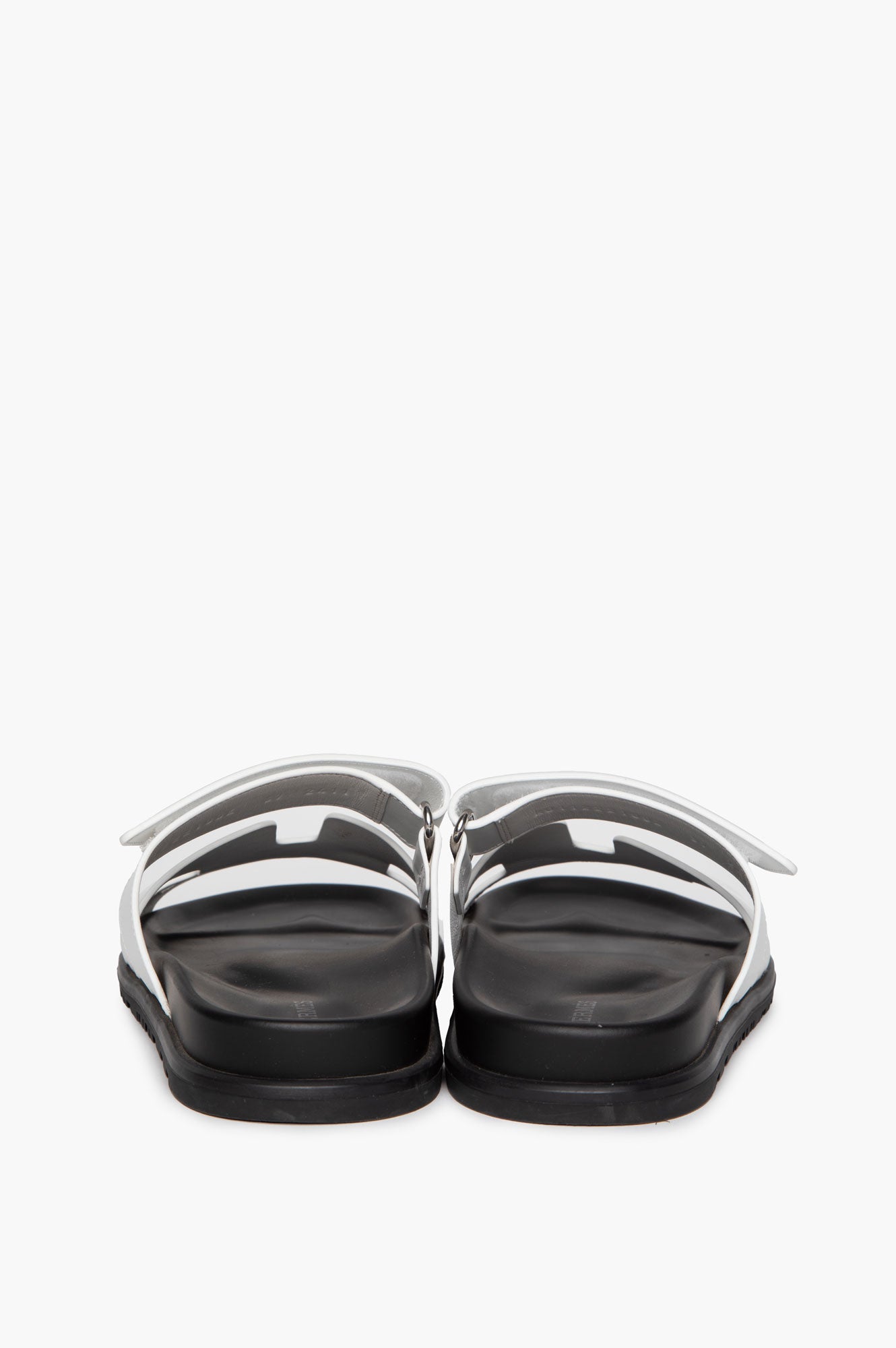 Hermes White Chypre Sandals 37