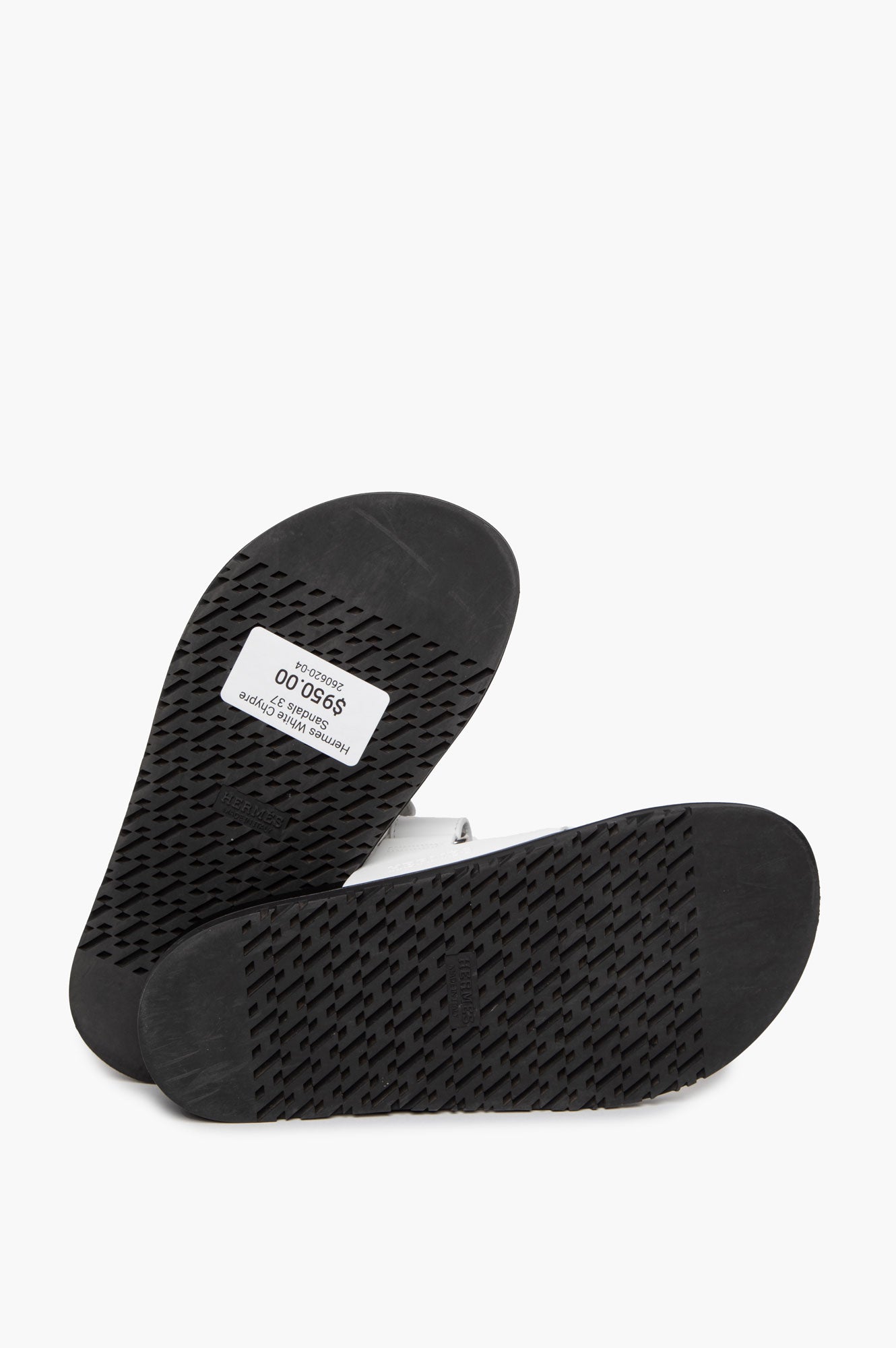 Hermes White Chypre Sandals 37
