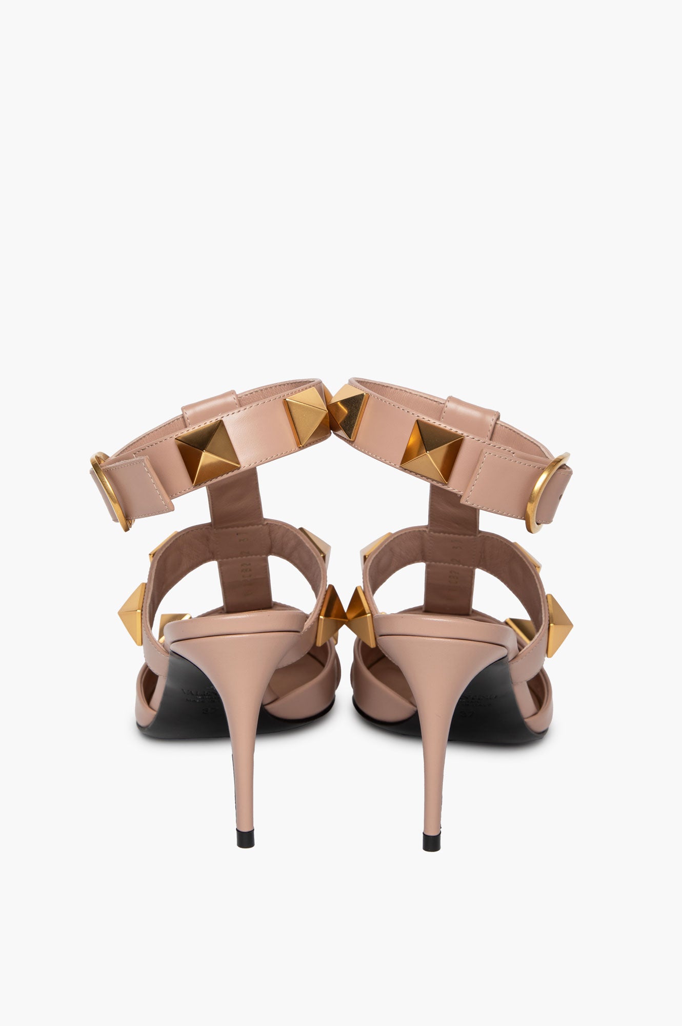 Valentino Garavani Stud T-Strap Nude Pumps 37