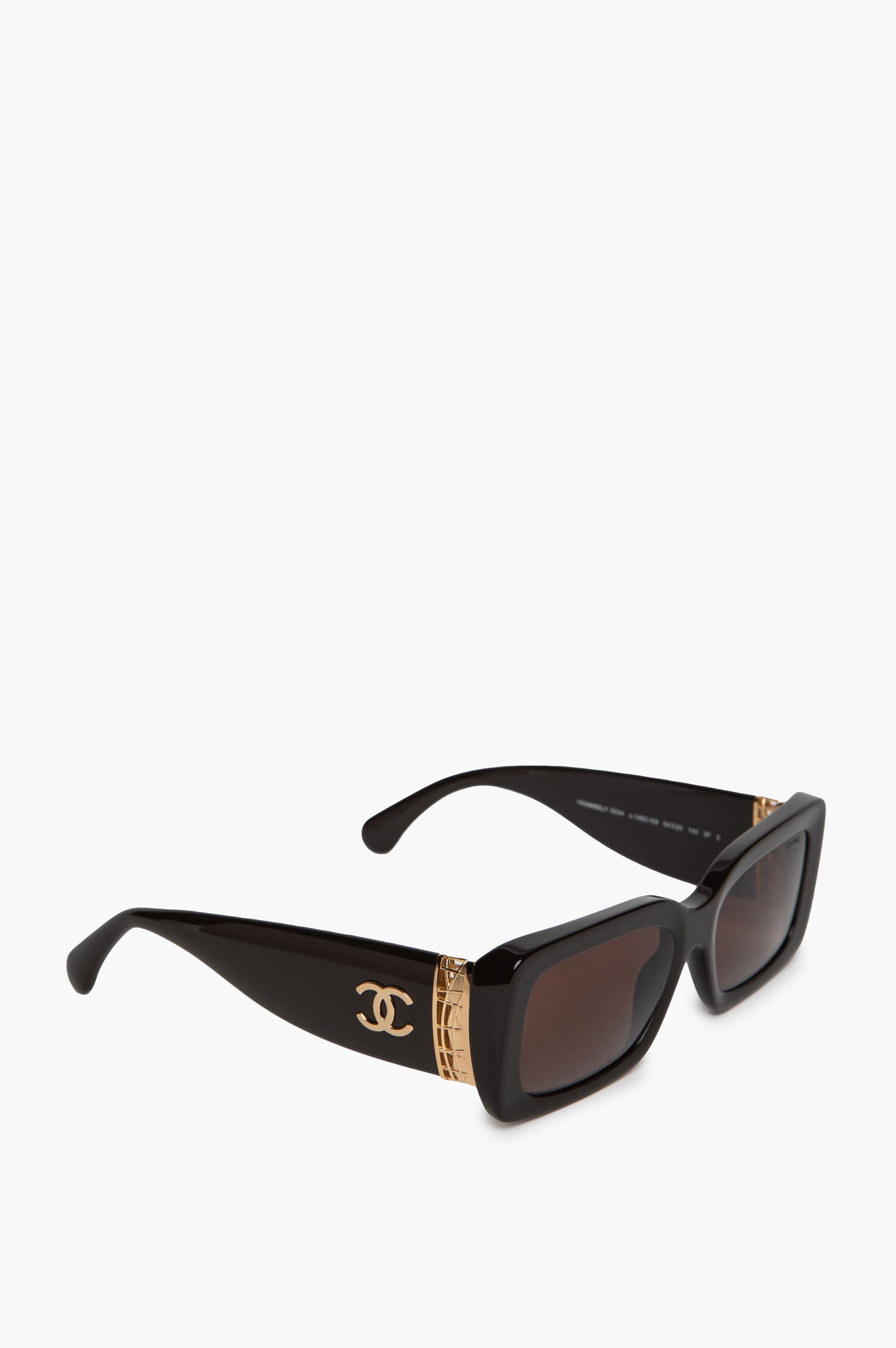 Chanel Brown & Gold 5534 Rectangle Sunglasses
