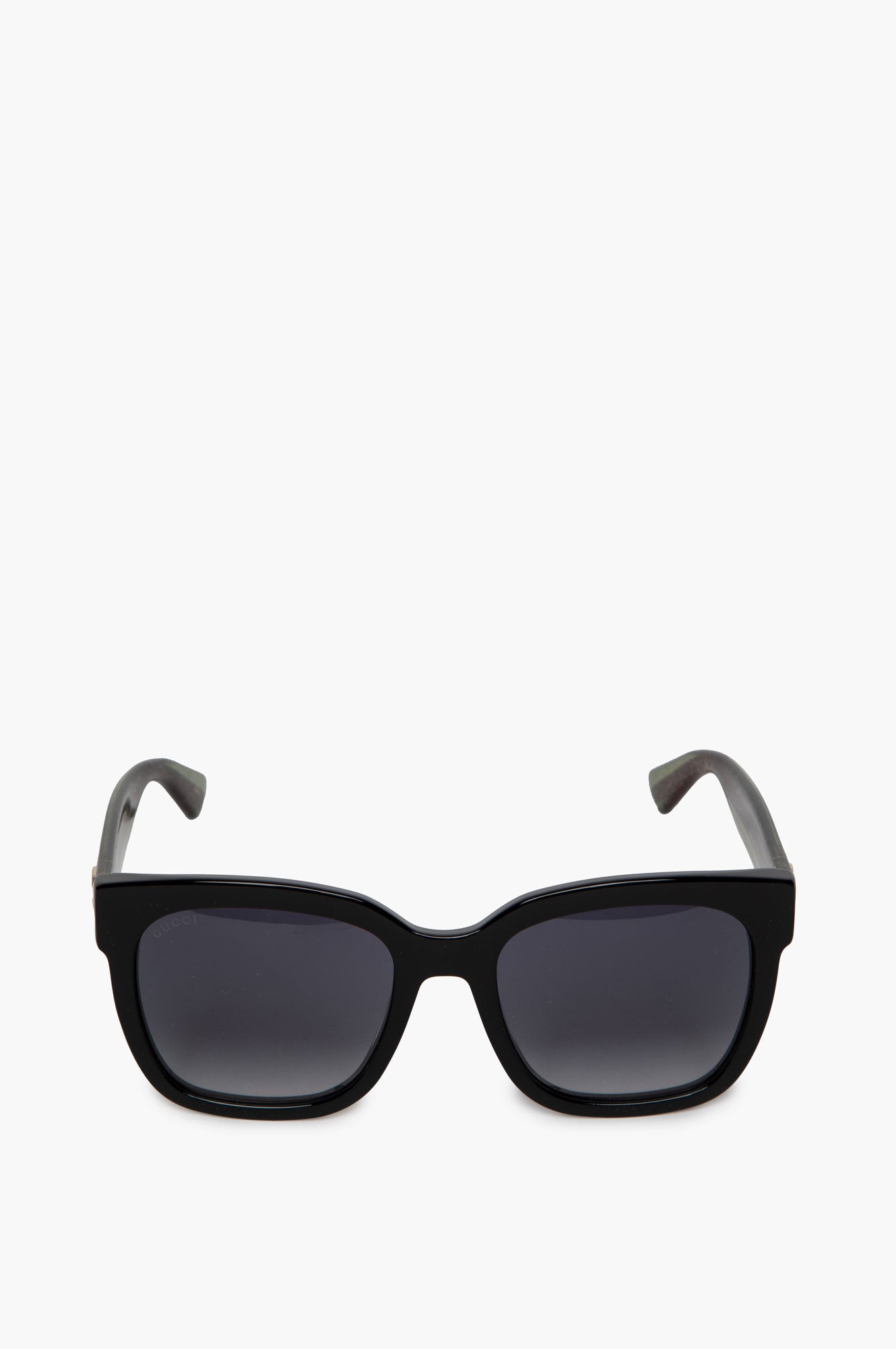 Gucci Black & Green Glitter Web Striped GG0034S Sunglasses