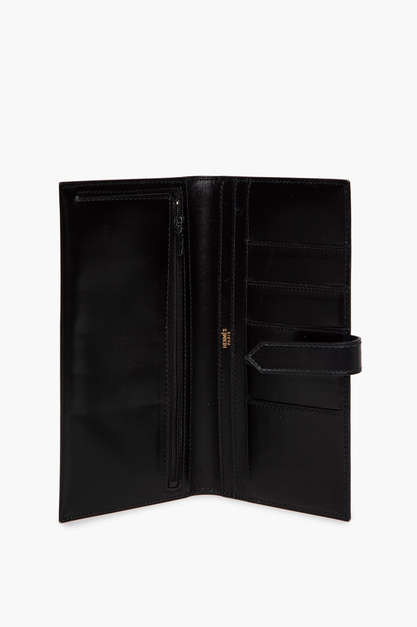 Hermes Black Box Calf Leather Wallet