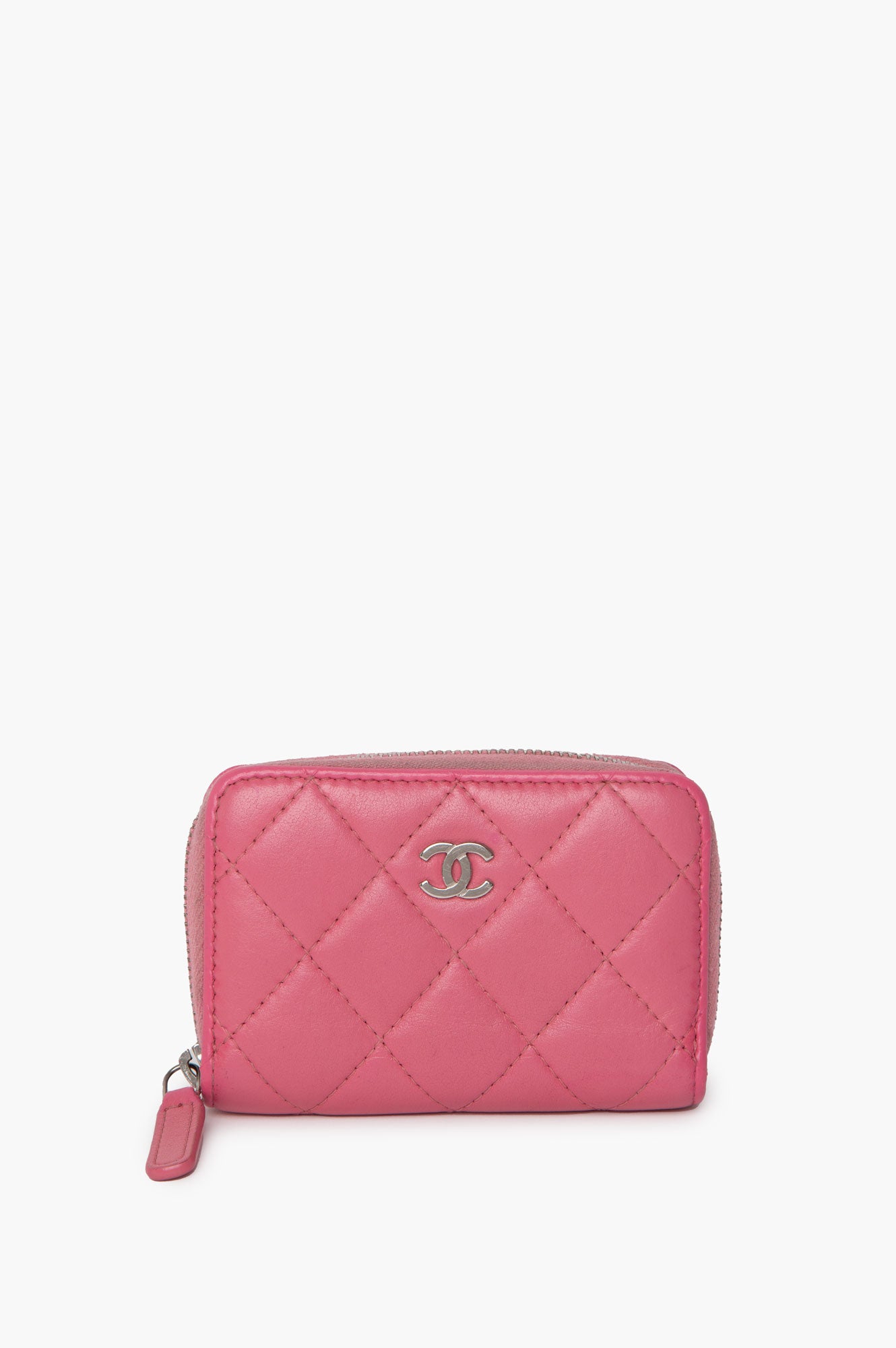 Chanel 2021 Pink Lambskin Zipped Wallet