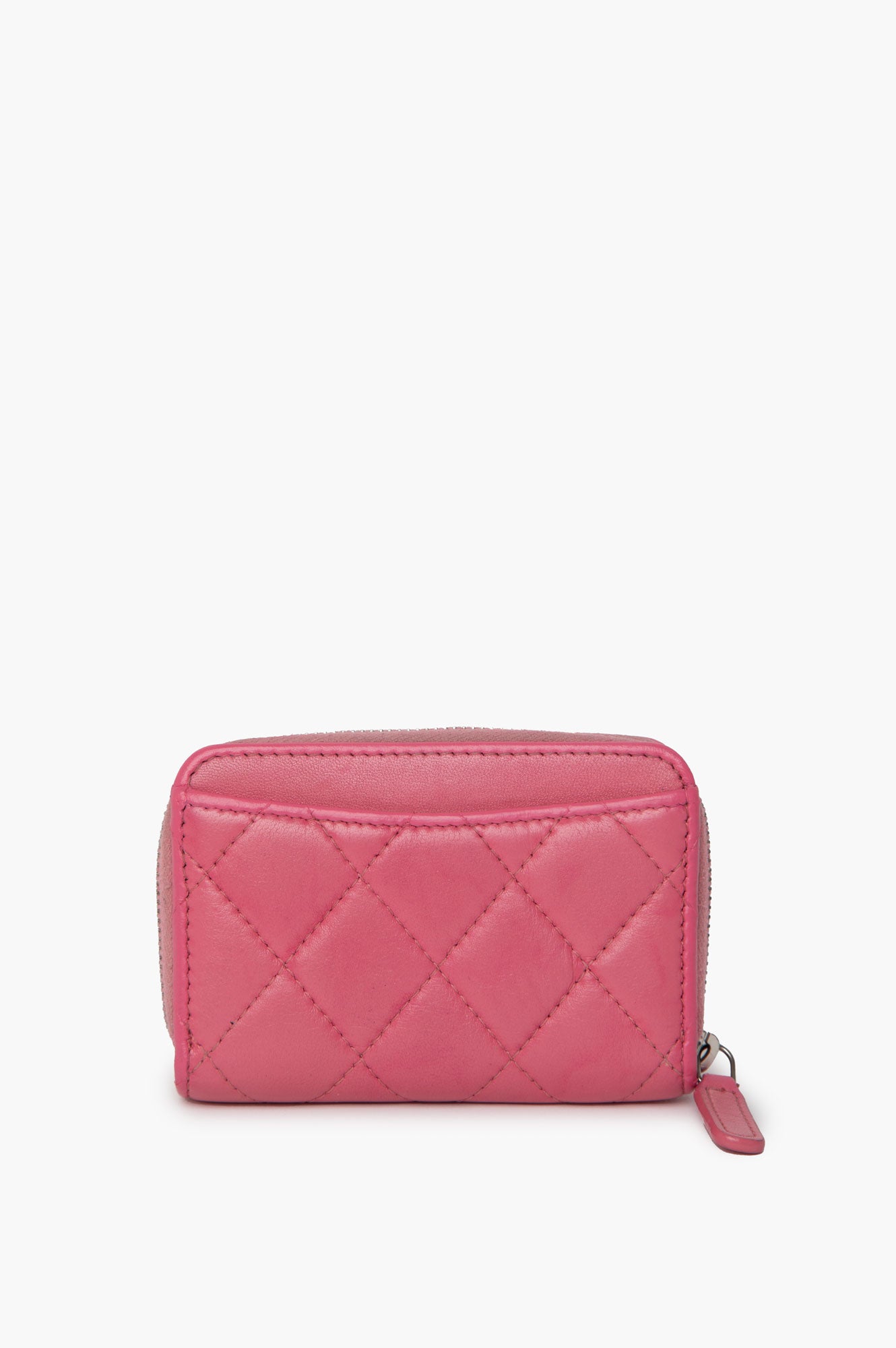 Chanel 2021 Pink Lambskin Zipped Wallet