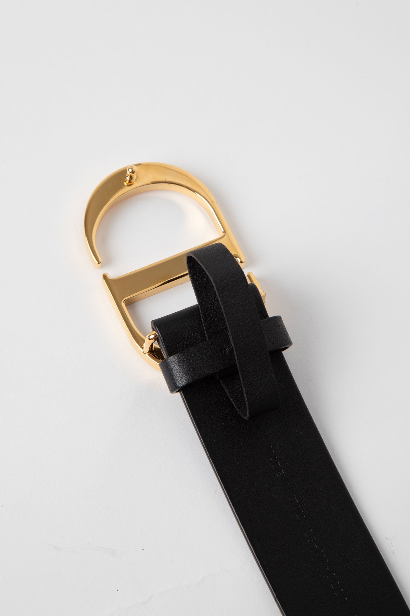 Christian Dior Black Leather Belt Size 75
