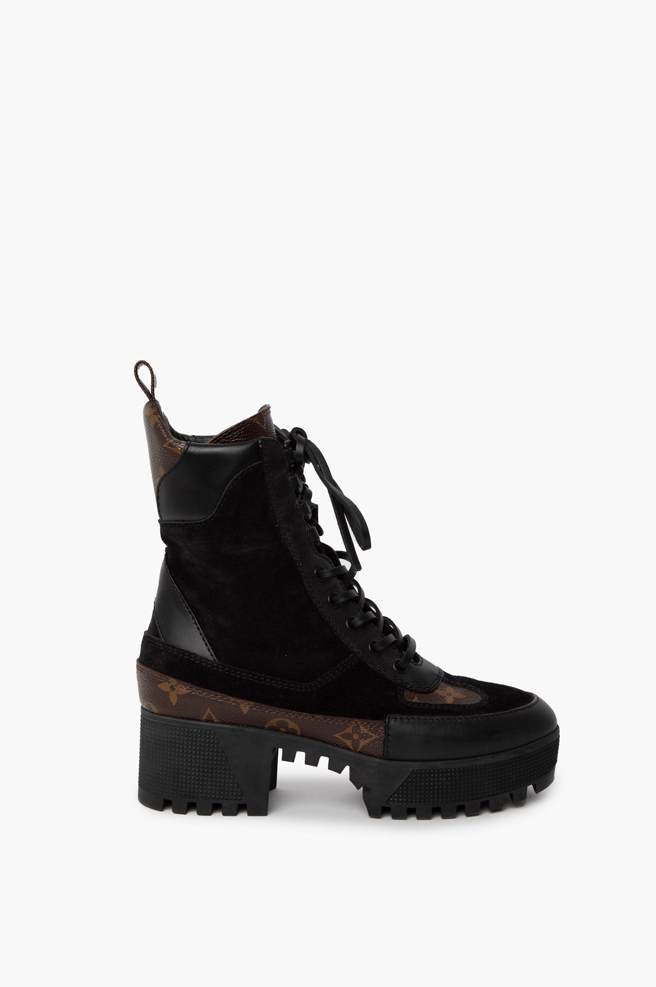 Louis Vuitton Black Laureate Platform Desert Boot Size 35.5