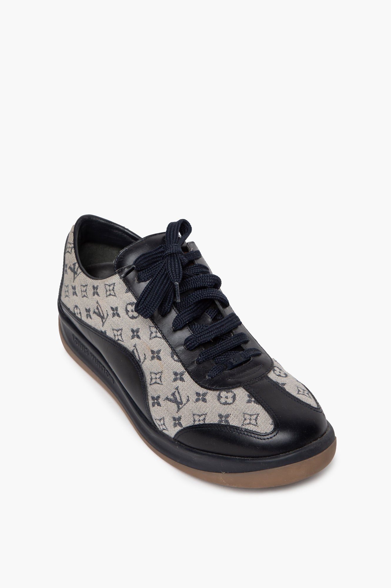 Louis Vuitton Navy Monogram Canvas Mini Lin Sneakers Size 39.5