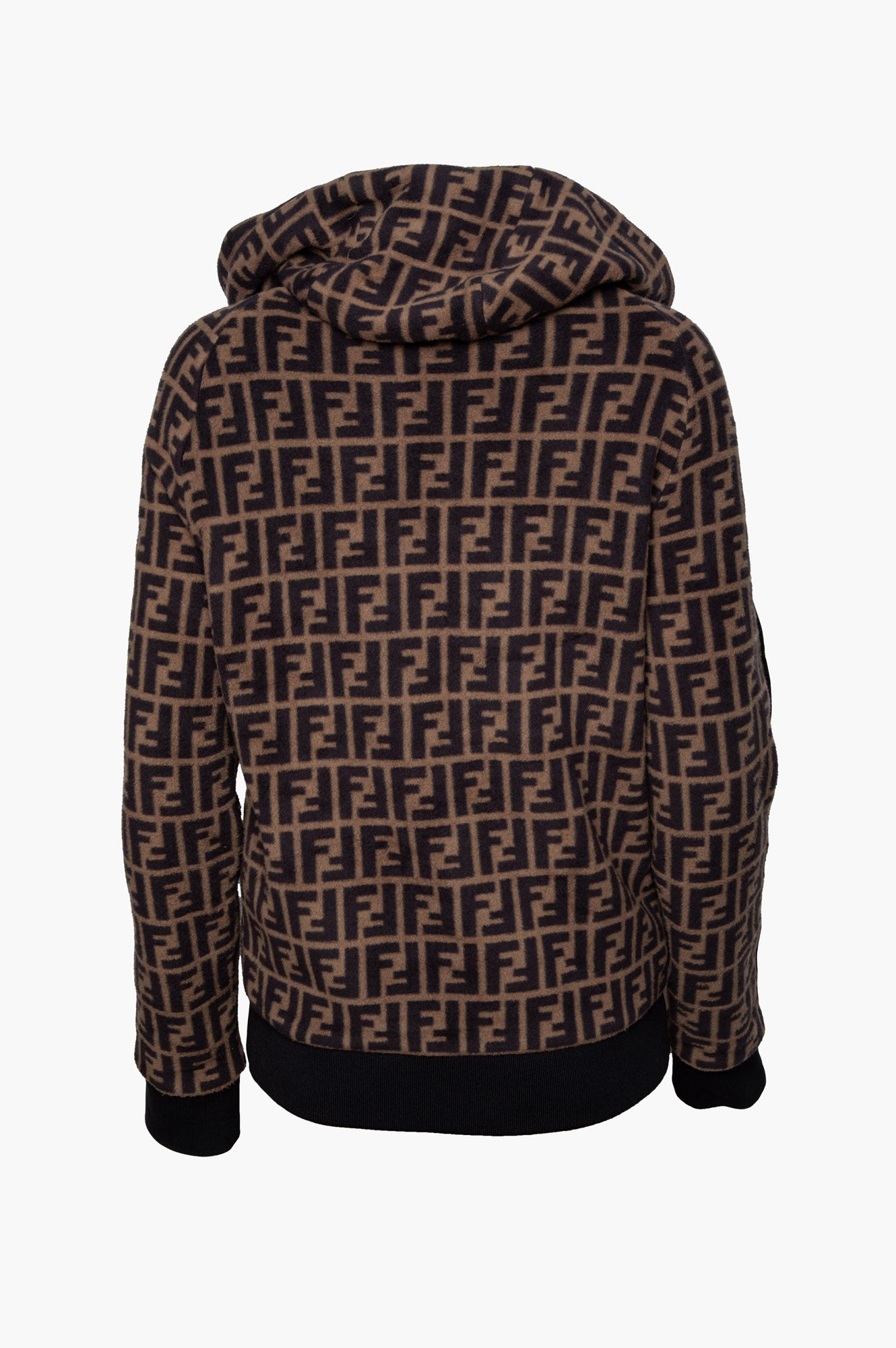 Fendi Allover Zucca FF Logo Printed Fleece Men's Hoodie