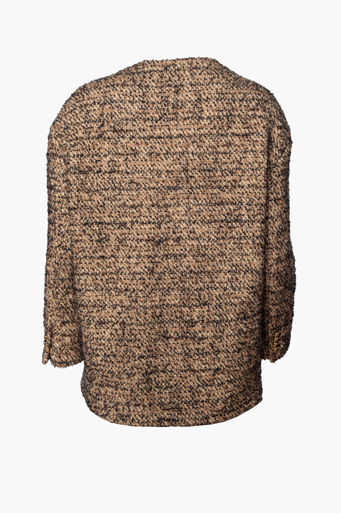 Celine Brown Bouclé Tweed Cardigan Coat