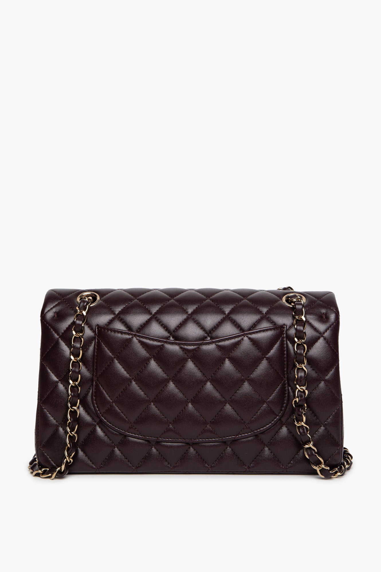 Chanel Dark Aubergine Calfskin Medium Classic Flap Bag 2025