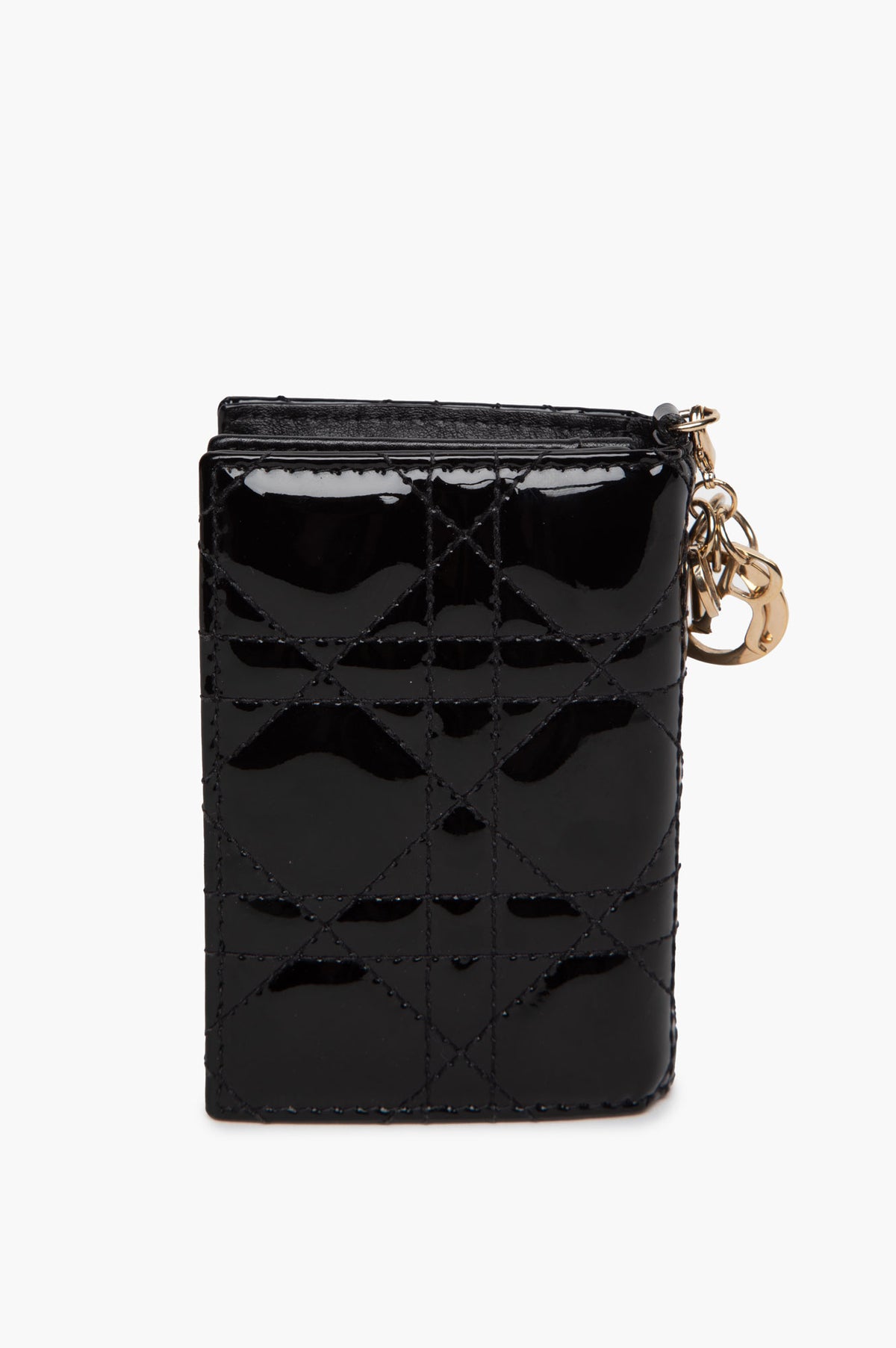 Christian Dior Black Patent Bloom Cardholder