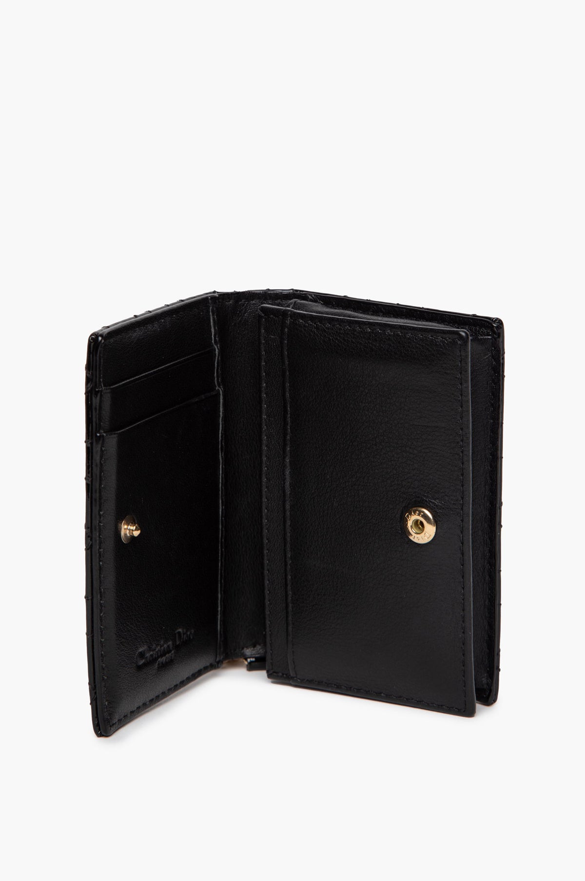 Christian Dior Black Patent Bloom Cardholder
