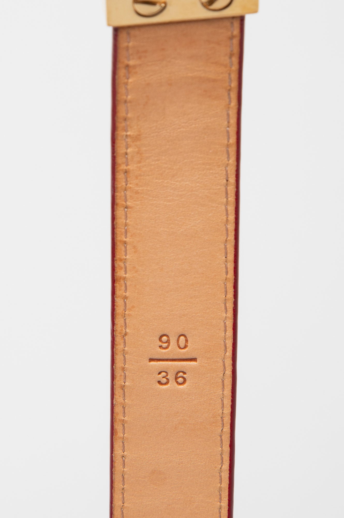 Louis Vuitton Cerise Monogram Vernis Thin Belt Size 90