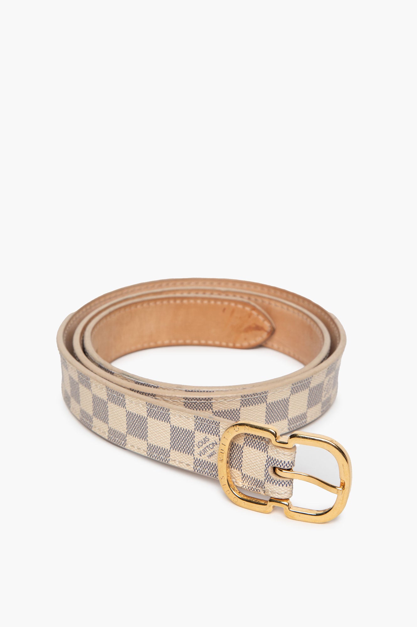 Louis Vuitton Damier Azur Thin 25mm Thin Belt Size 80
