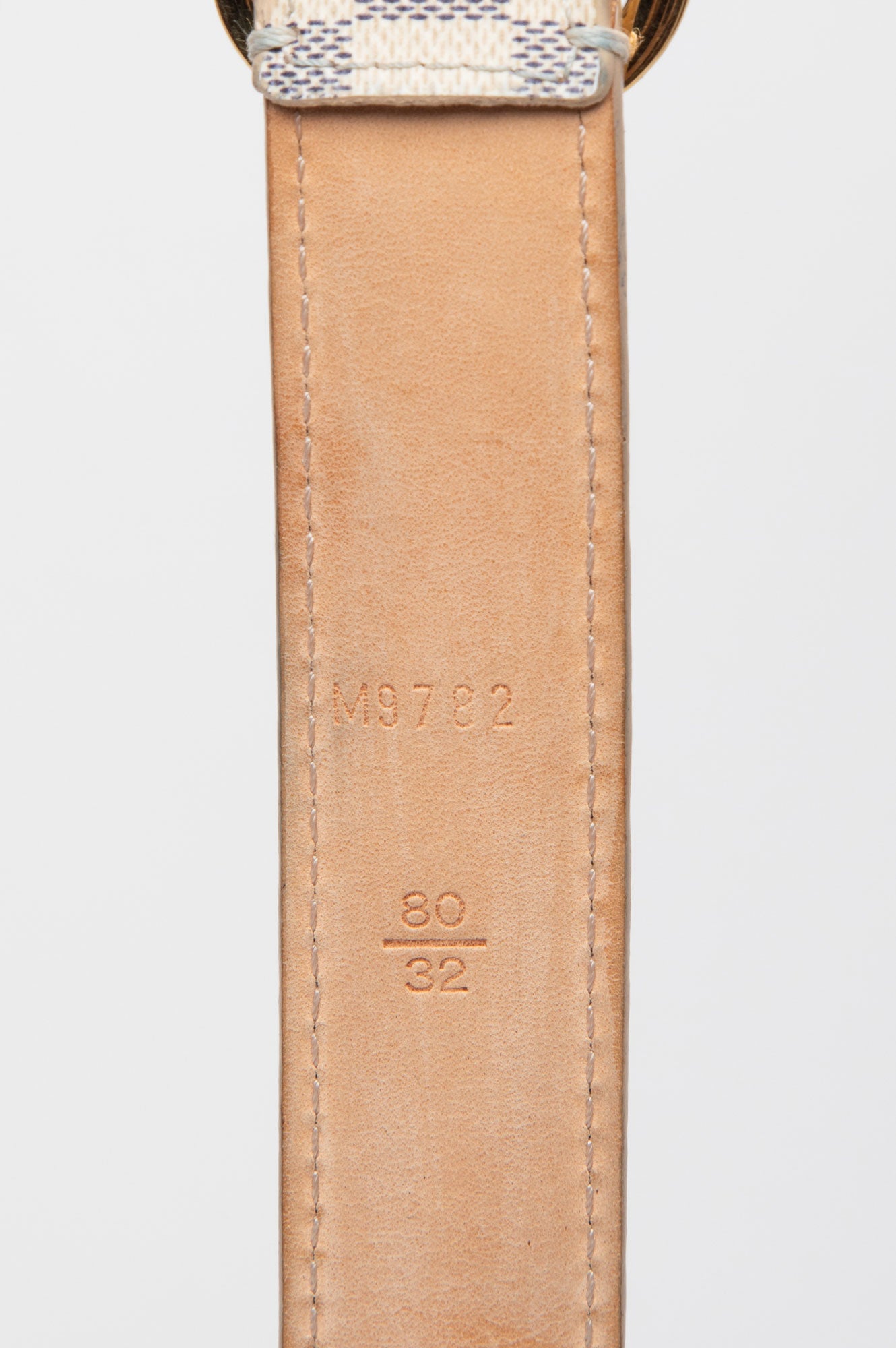 Louis Vuitton Damier Azur Thin 25mm Thin Belt Size 80