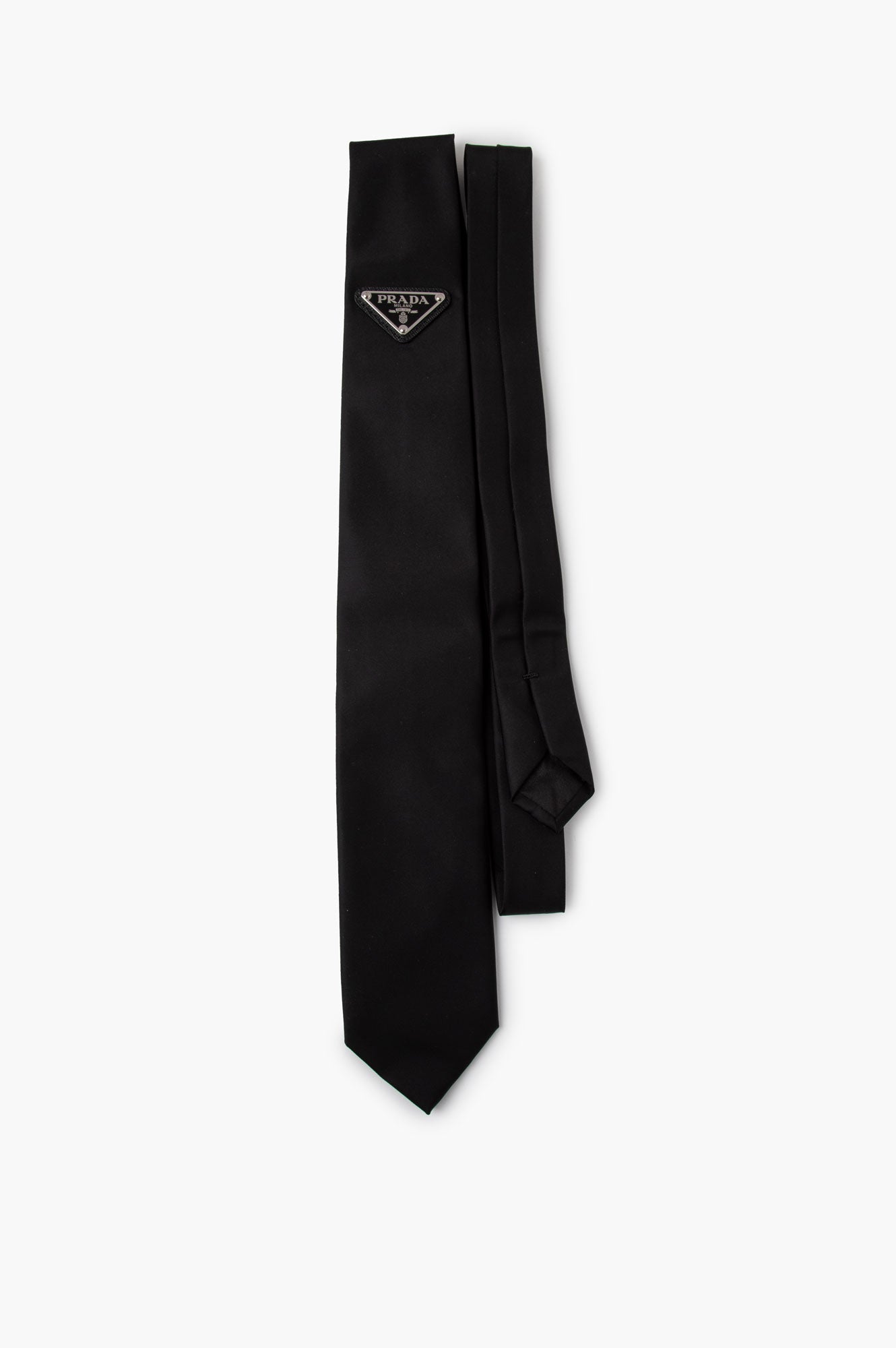 Prada Black Logo Tie