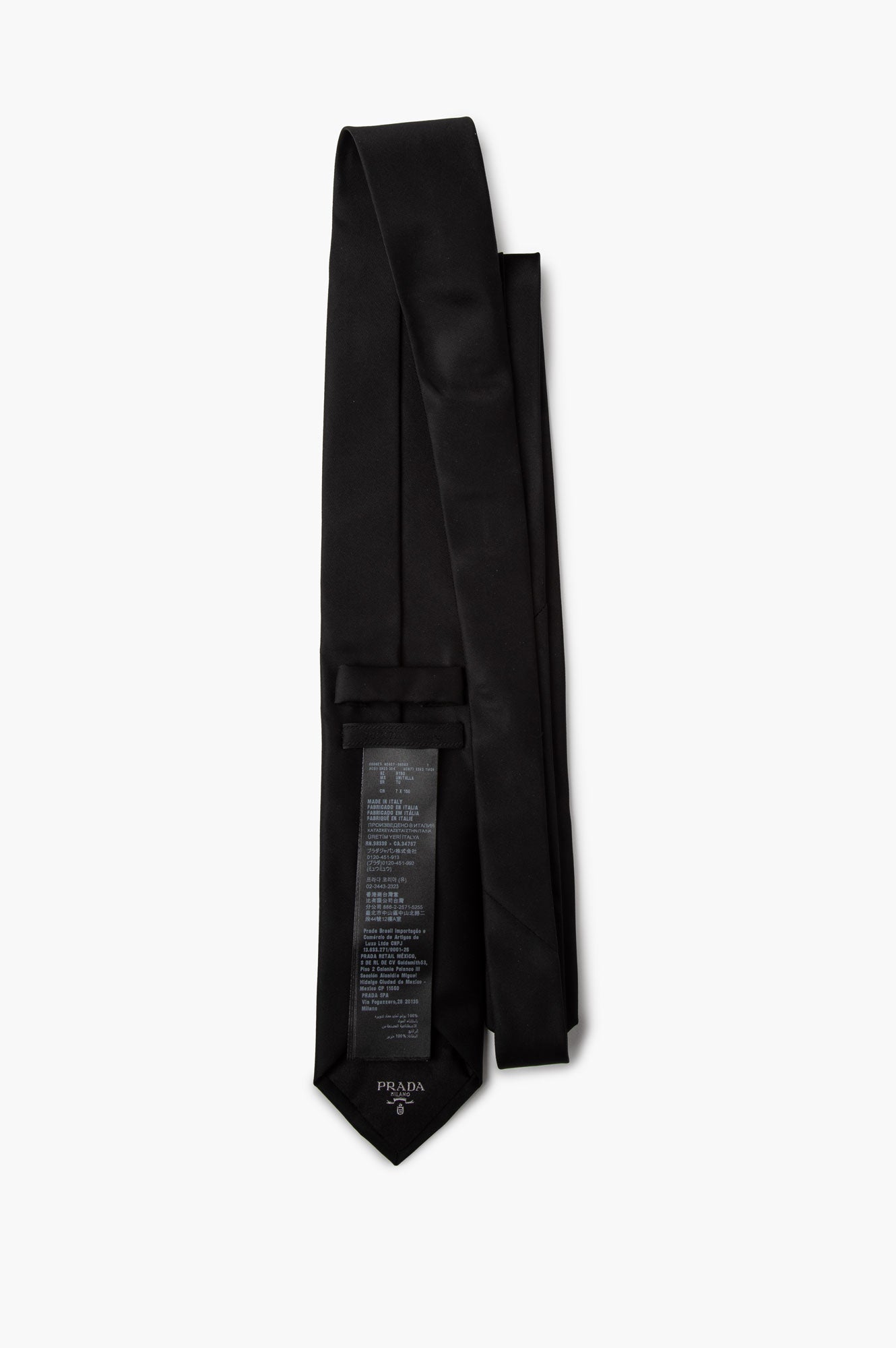 Prada Black Logo Tie