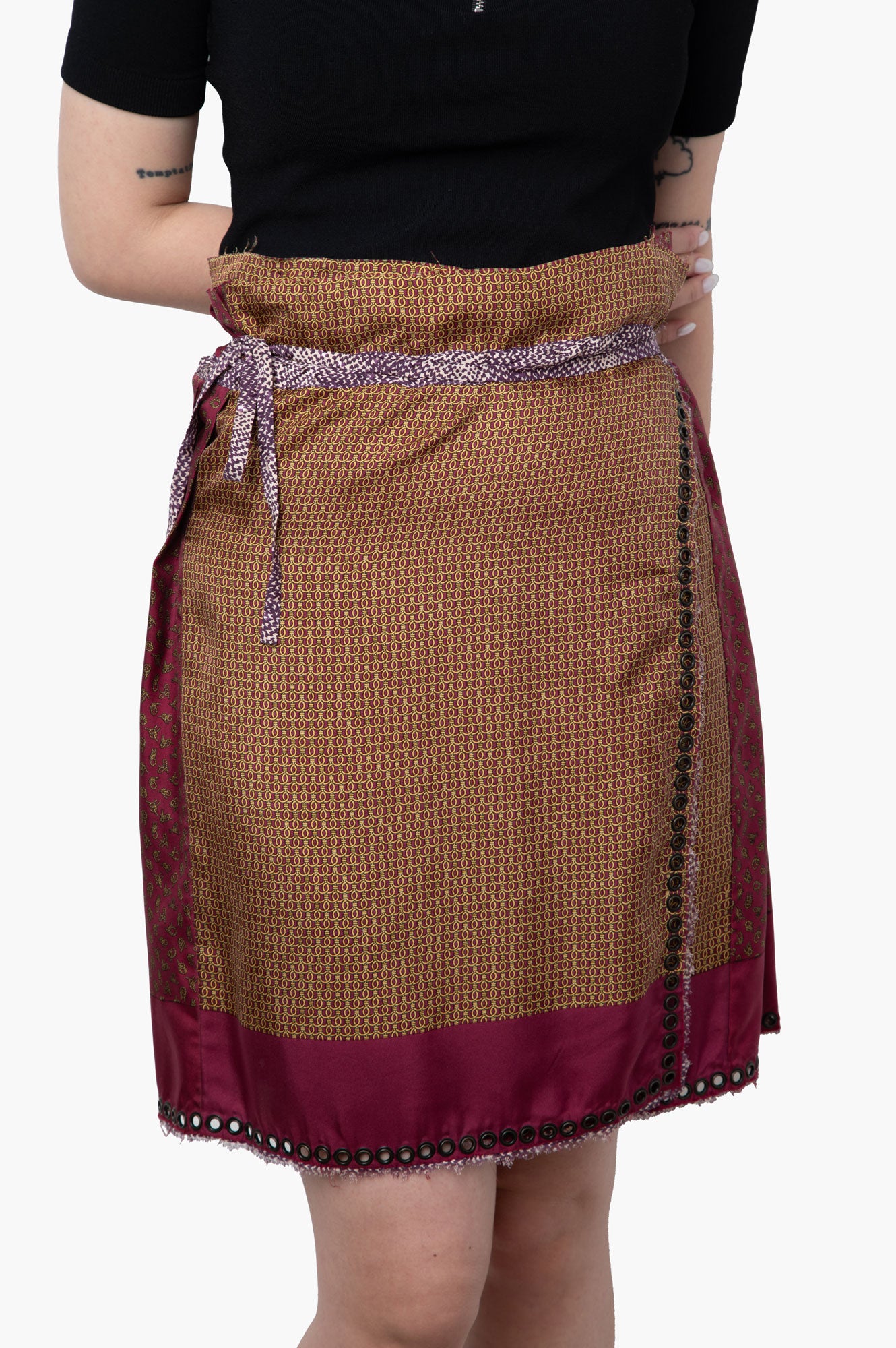 Hermes Printed Silk Wrap Skirt