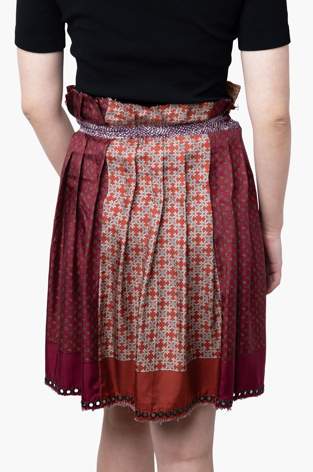 Hermes Printed Silk Wrap Skirt