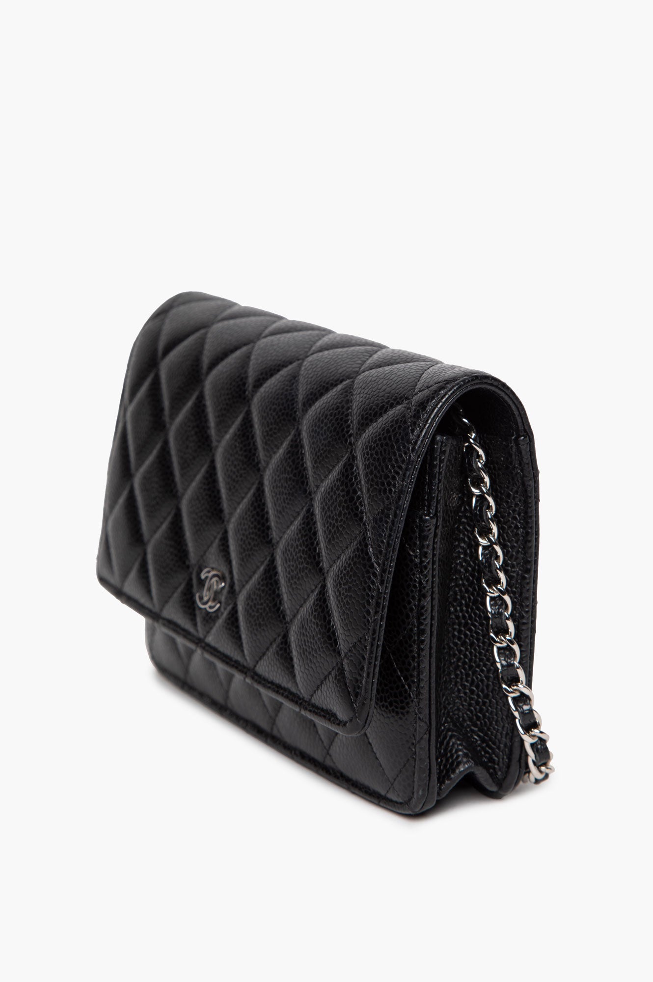 Chanel Black Quilted Caviar Classic WOC
