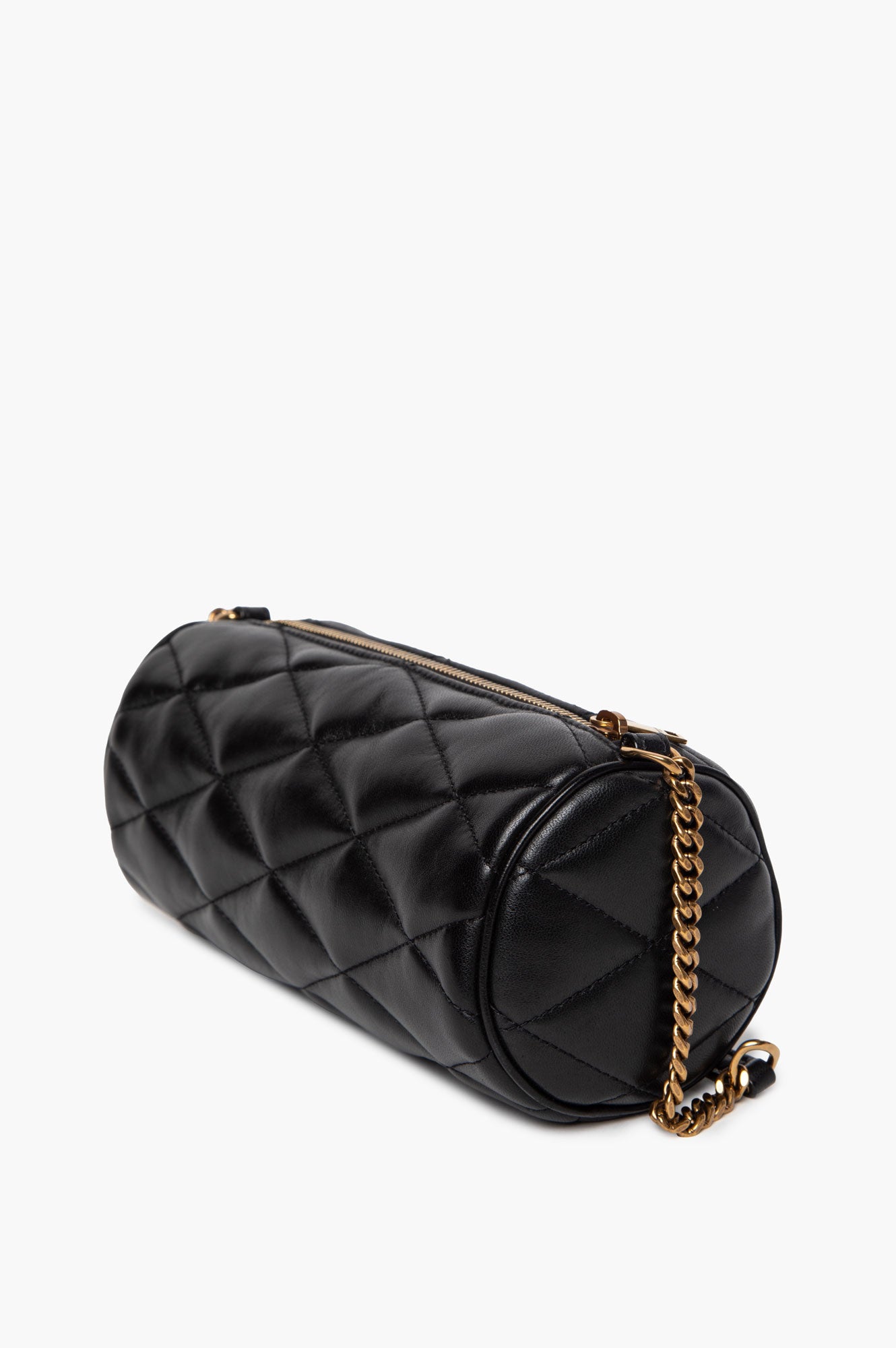 Saint Laurent Black Lambskin Mini Sade Tube Bag