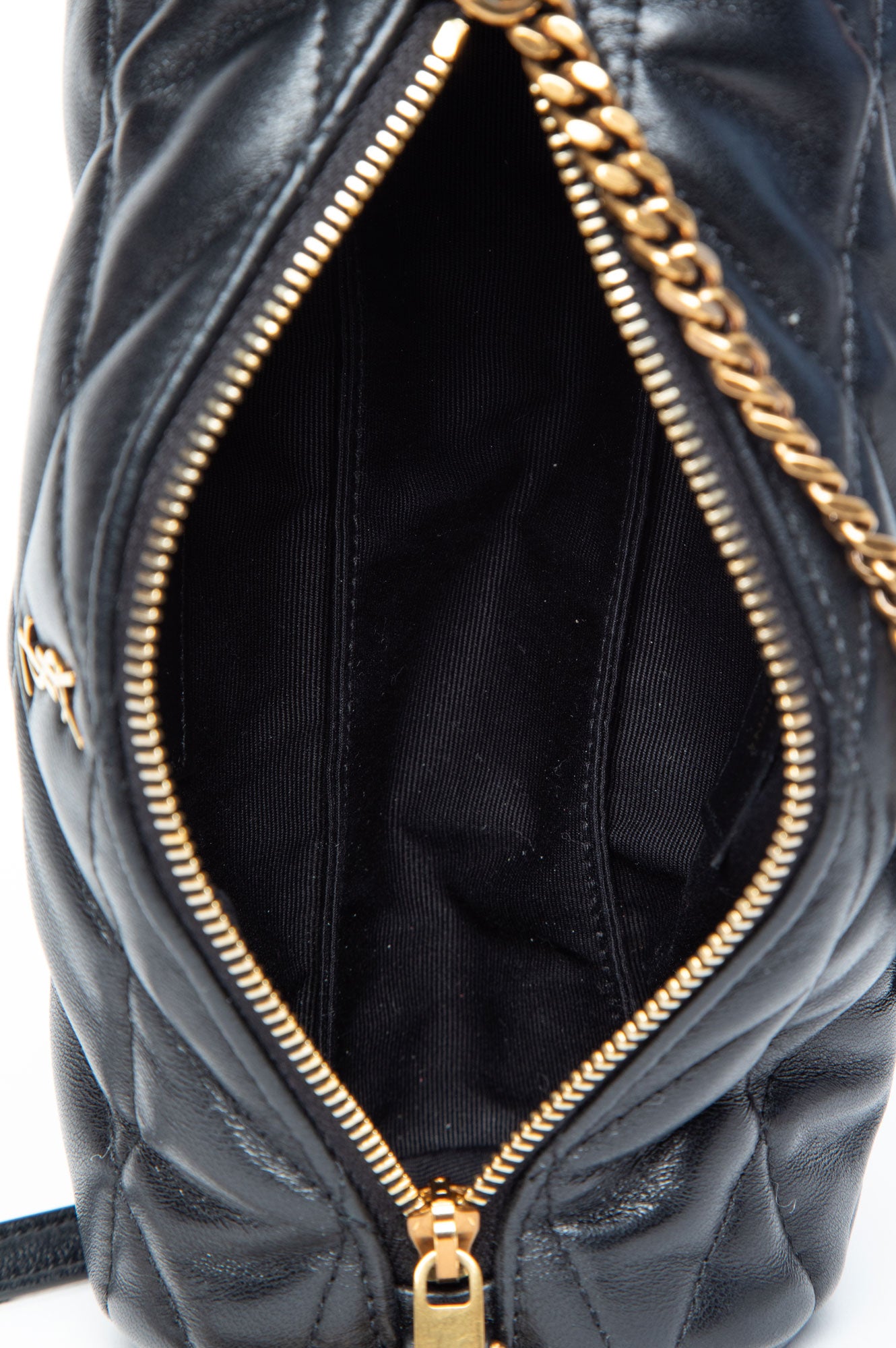 Saint Laurent Black Lambskin Mini Sade Tube Bag