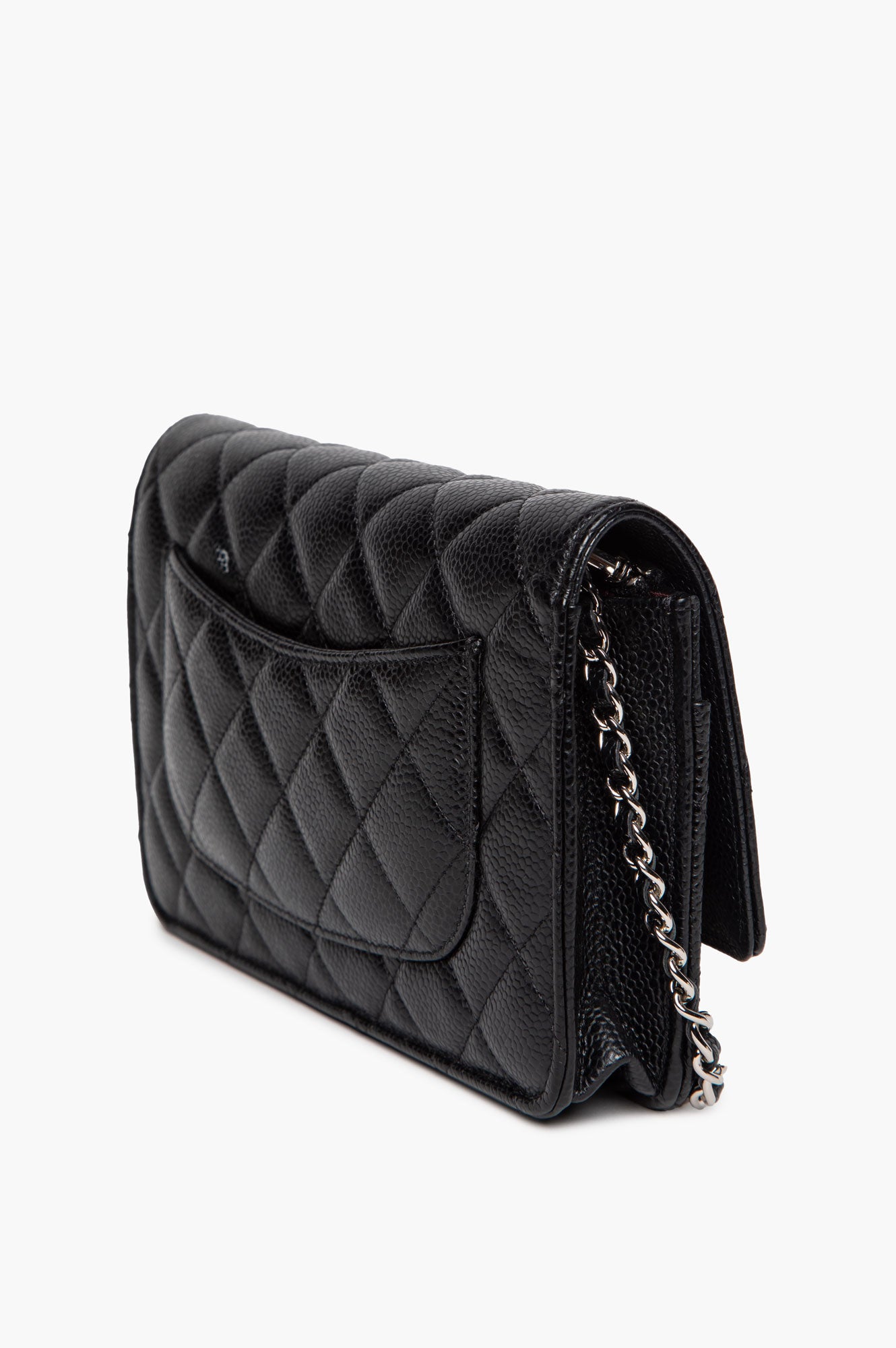 Chanel Black Quilted Caviar Classic WOC