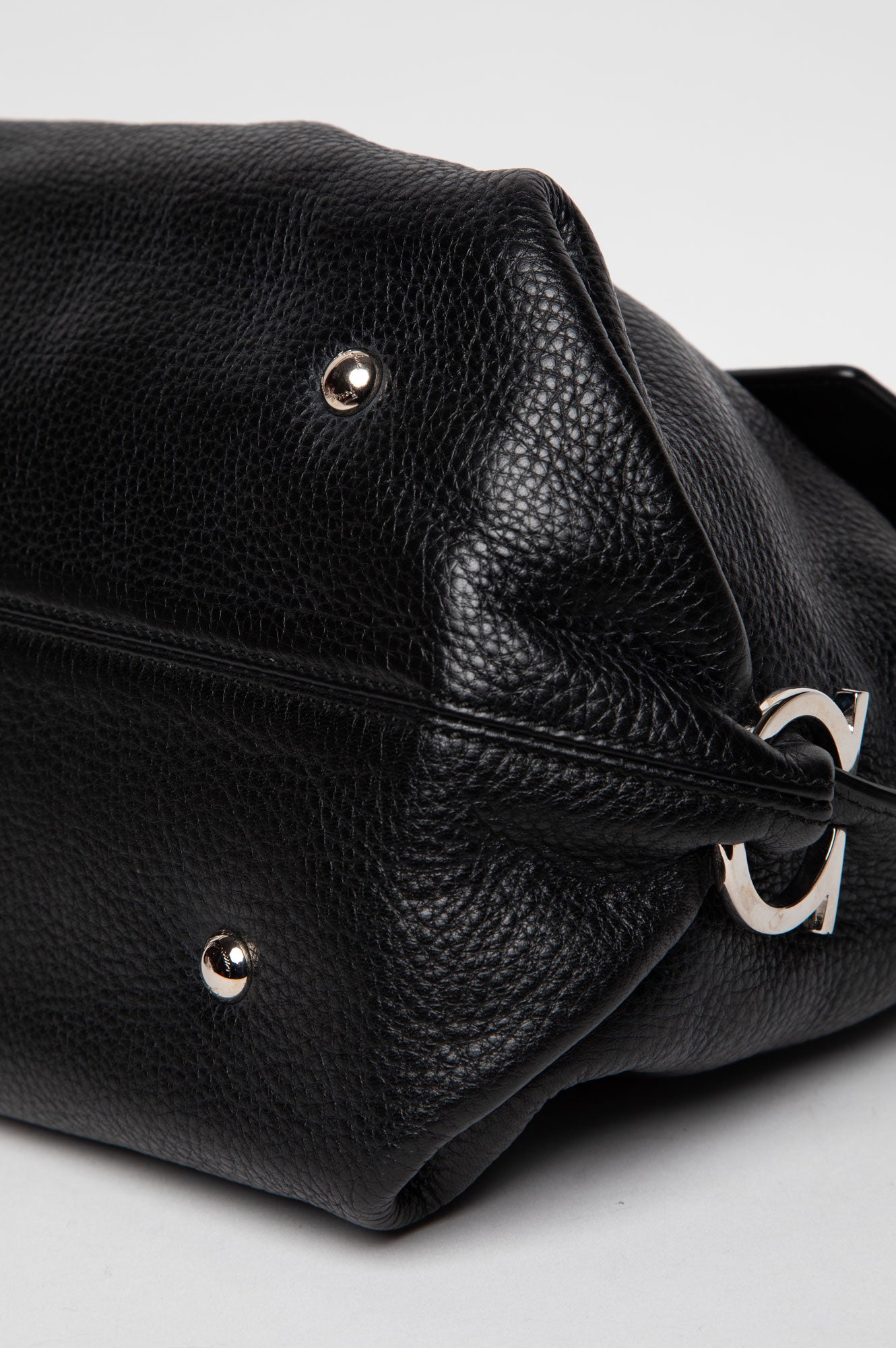 Salvatore Ferragamo Large Black Leather Sofia Satchel