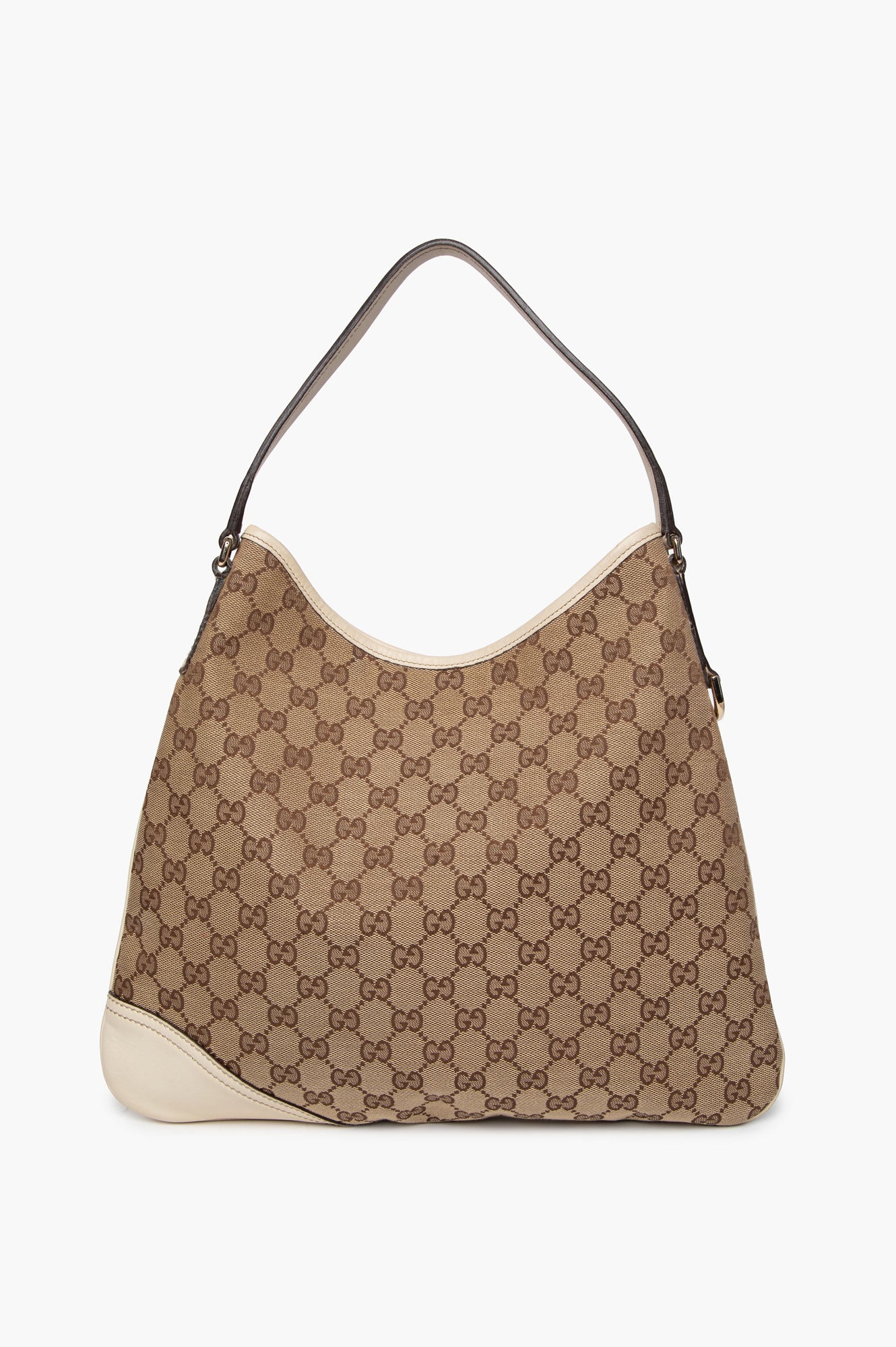 Gucci Monogram Brown GG Canvas Britt Hobo Leather Bag