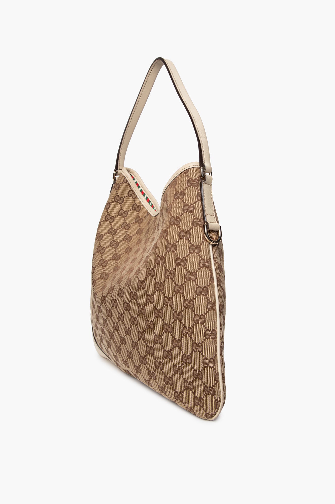 Gucci Monogram Brown GG Canvas Britt Hobo Leather Bag