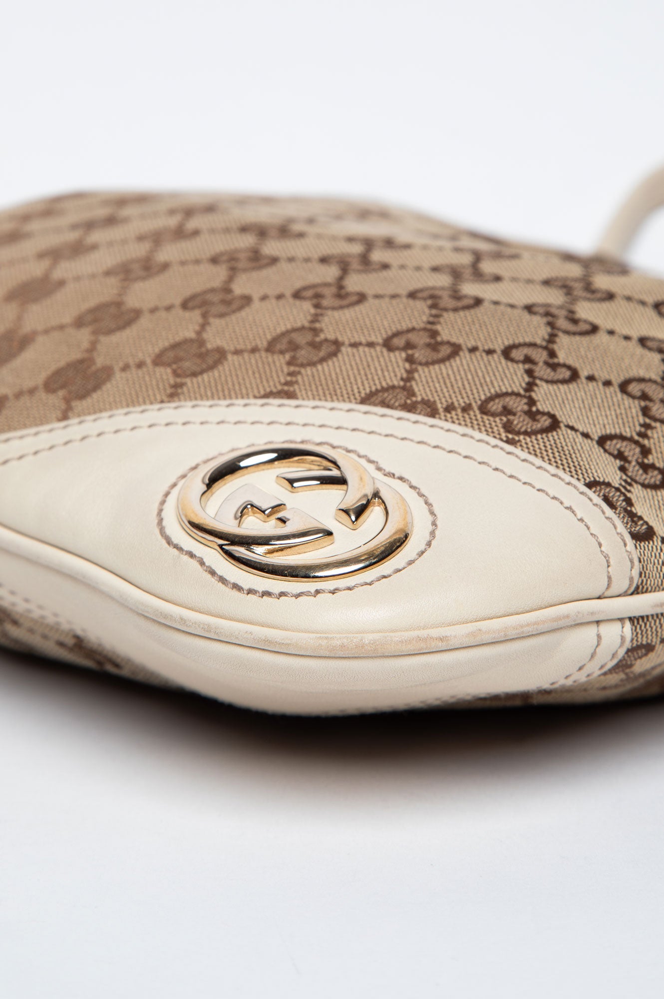 Gucci Monogram Brown GG Canvas Britt Hobo Leather Bag