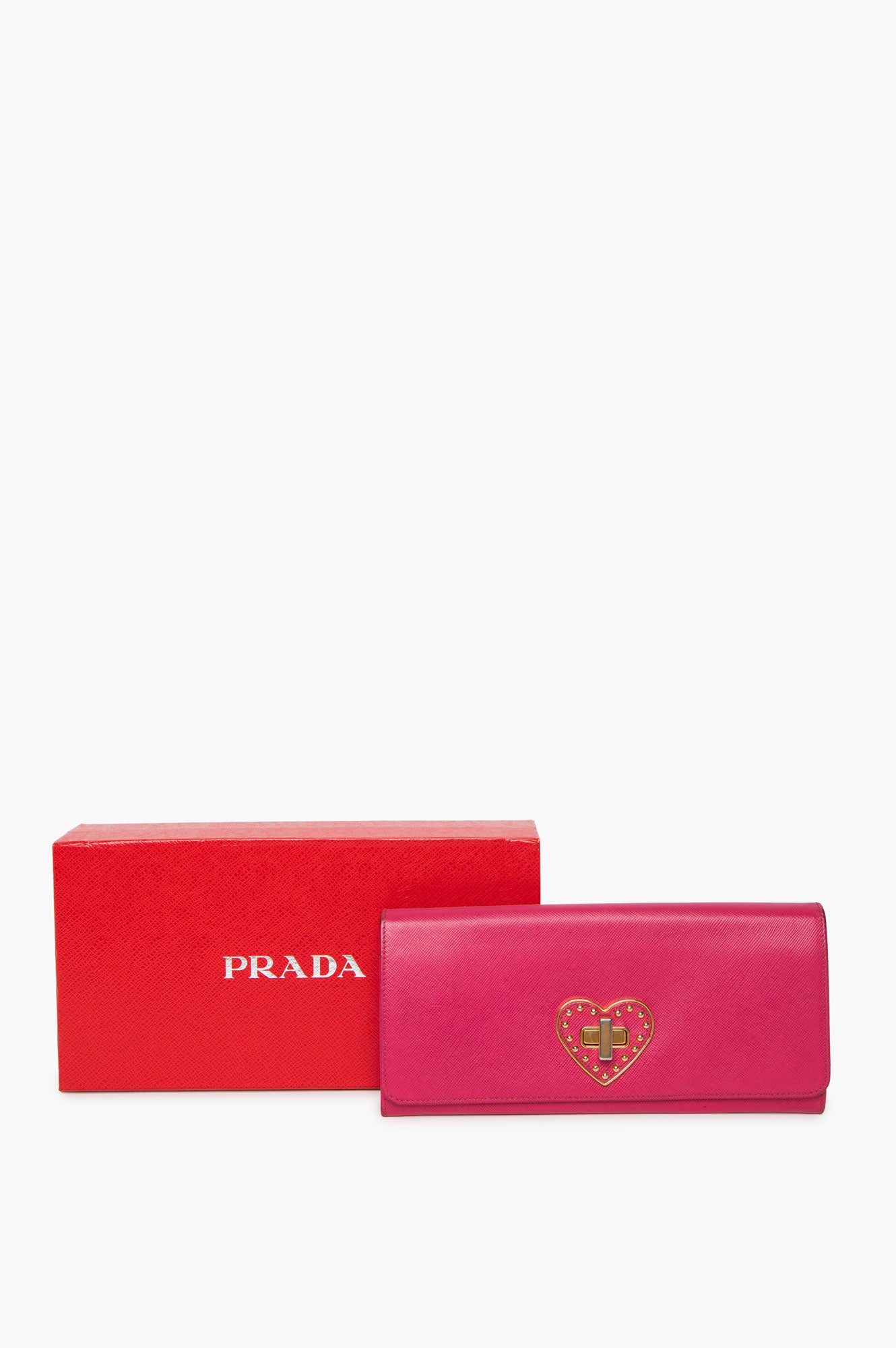 Prada Pink Heart Long Wallet