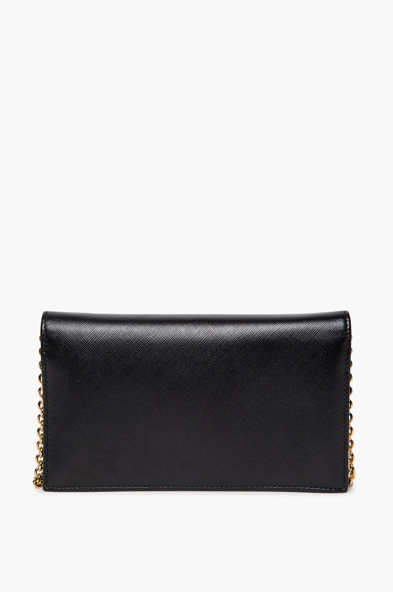 Salvatore Ferragamo Black Leather Vara Bow Wallet On Chain