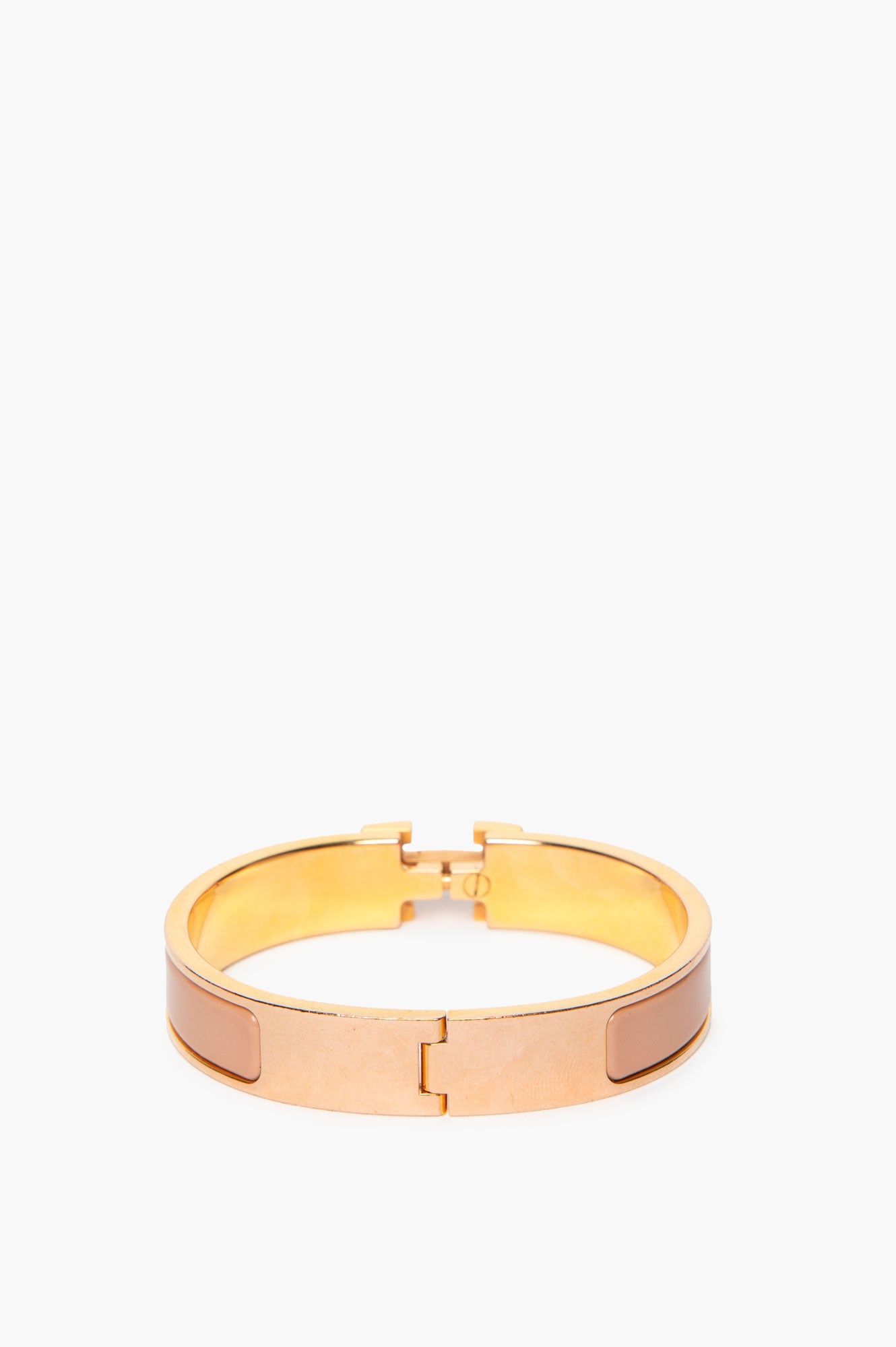 Hermès Yellow Gold Beige Clic H Bracelet