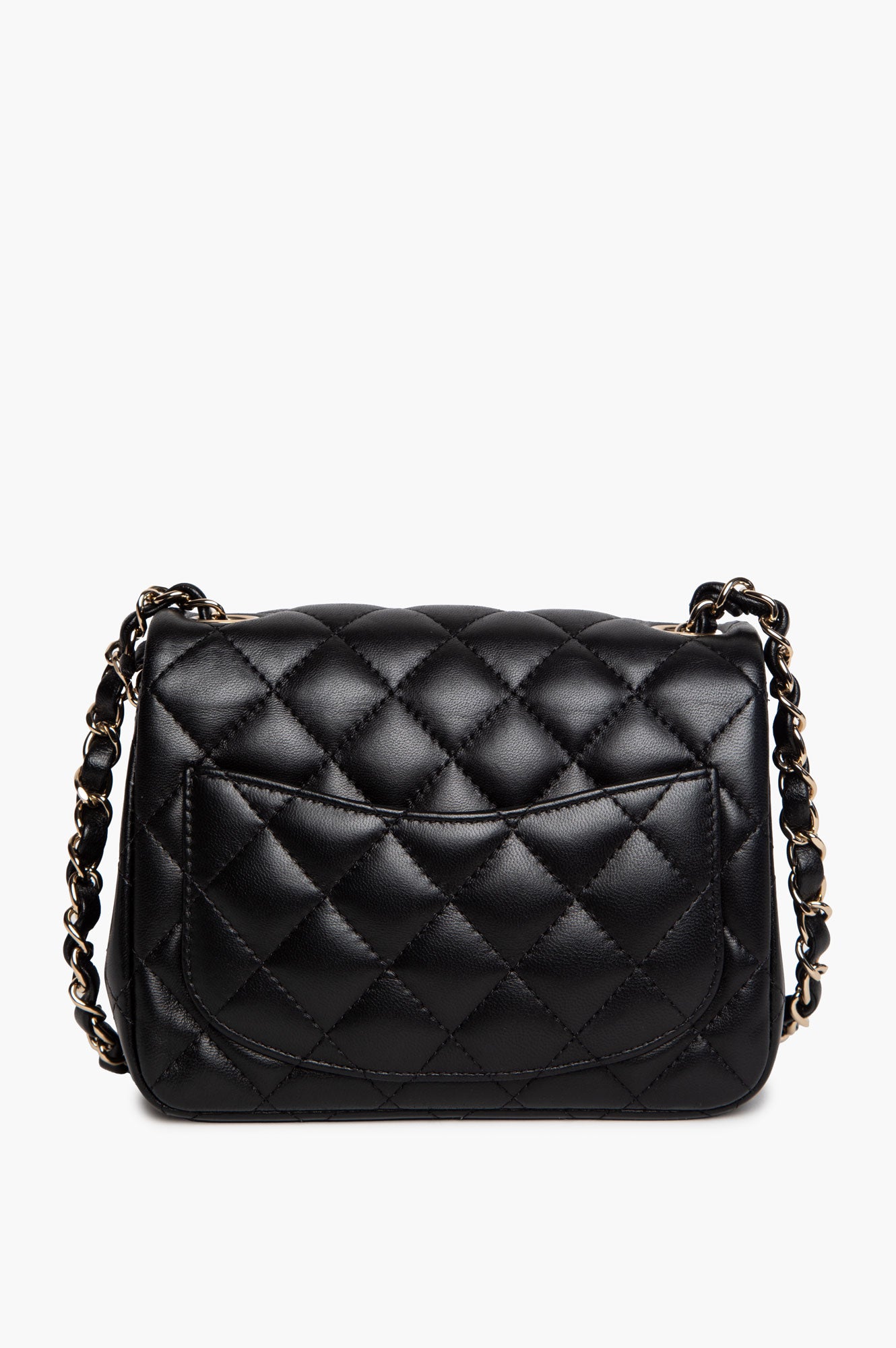 Chanel Black Lambskin Mini Square Classic Flap Bag