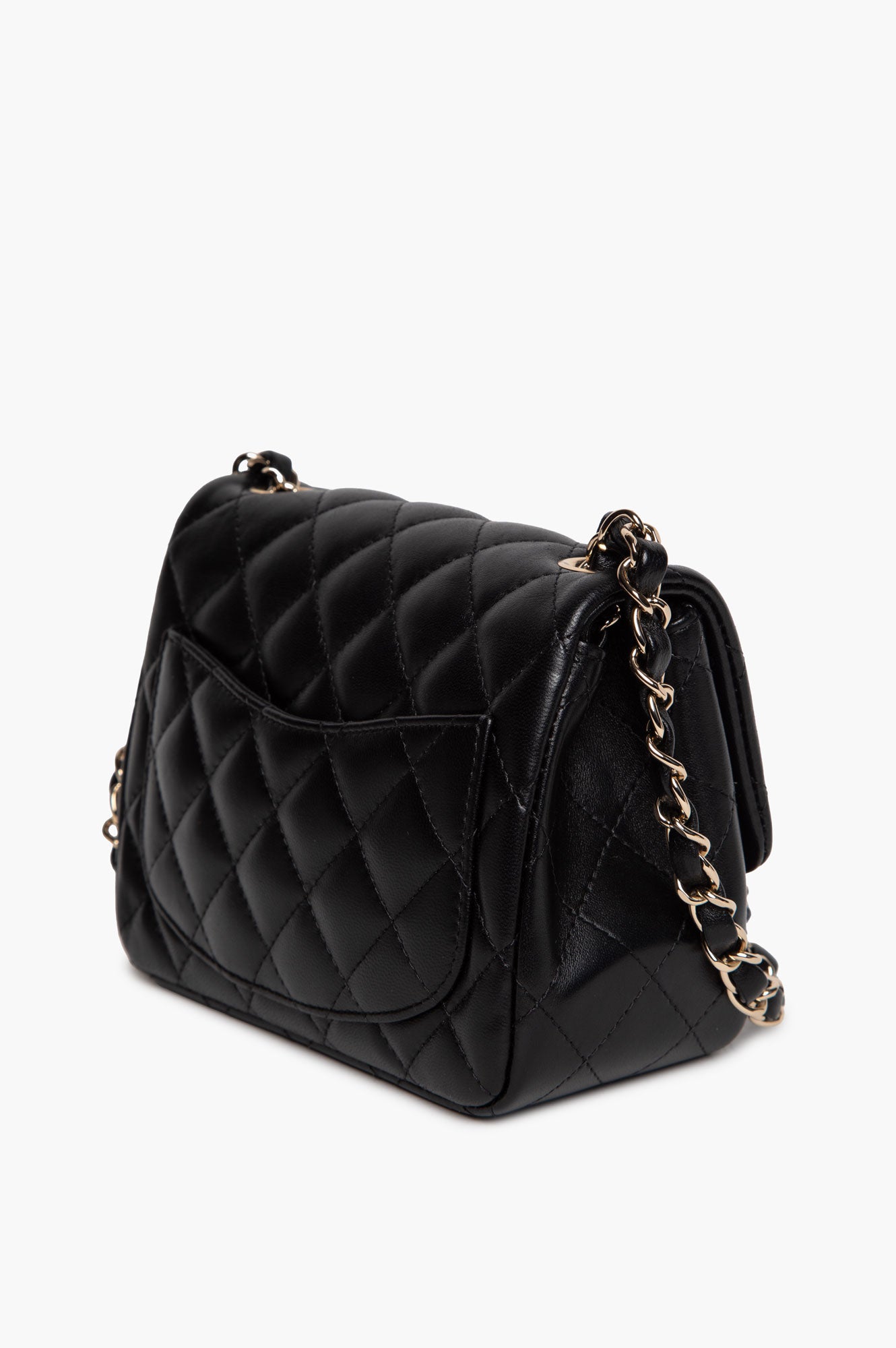 Chanel Black Lambskin Mini Square Classic Flap Bag