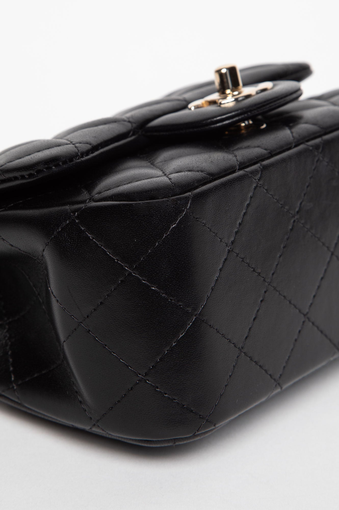 Chanel Black Lambskin Mini Square Classic Flap Bag